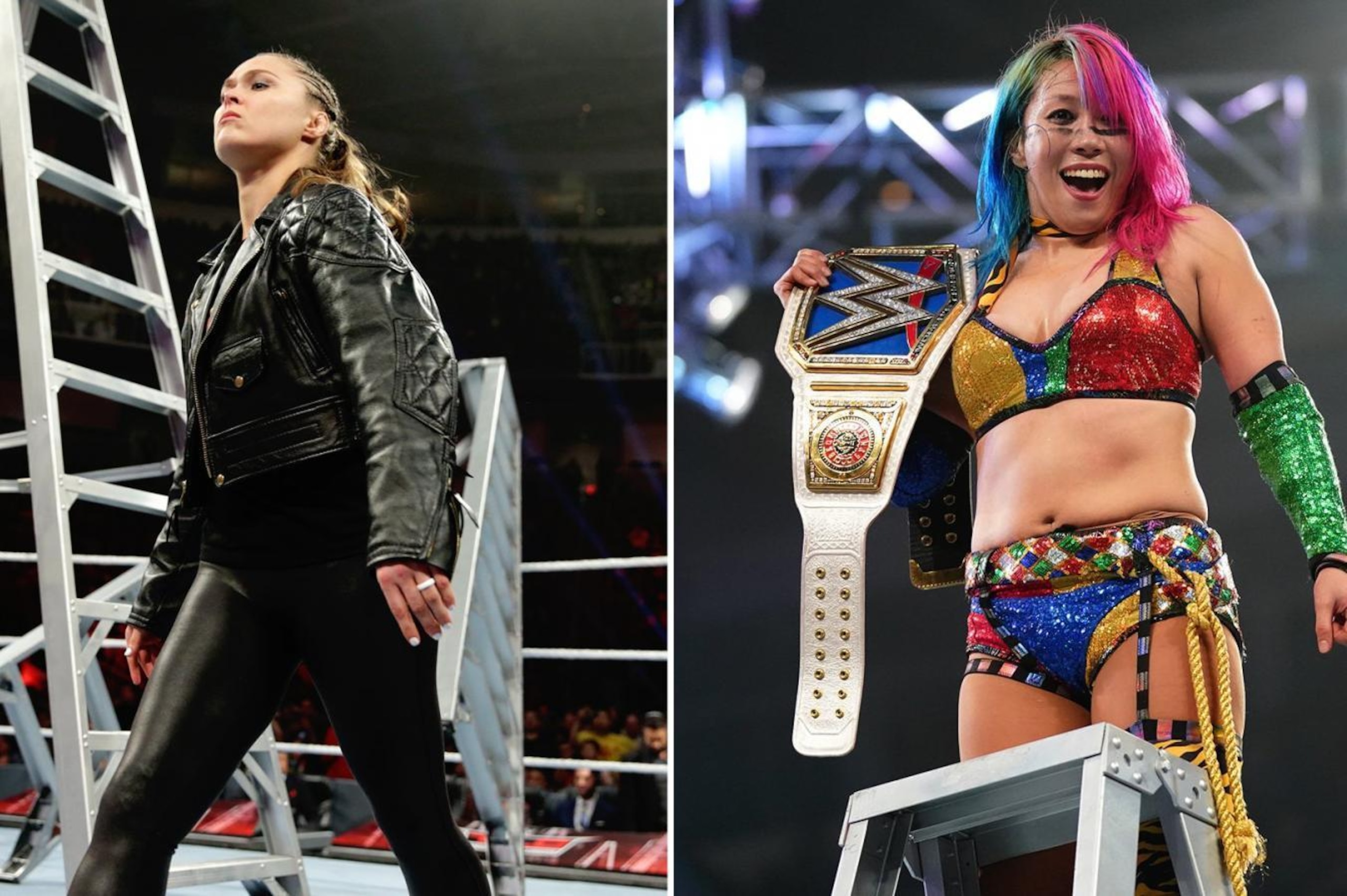 Ronda Rousey and Asuka.
