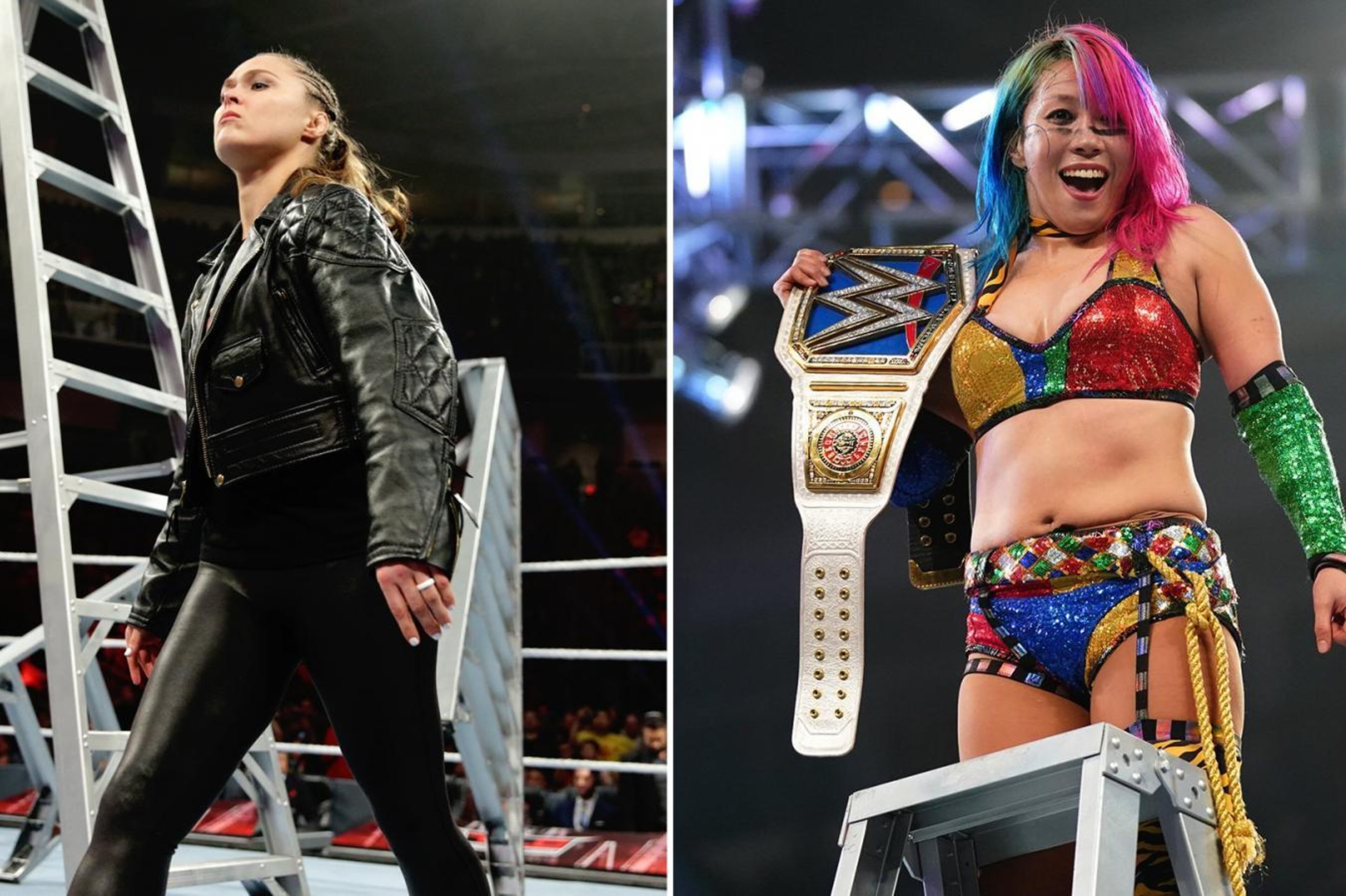 Ronda Rousey and Asuka.