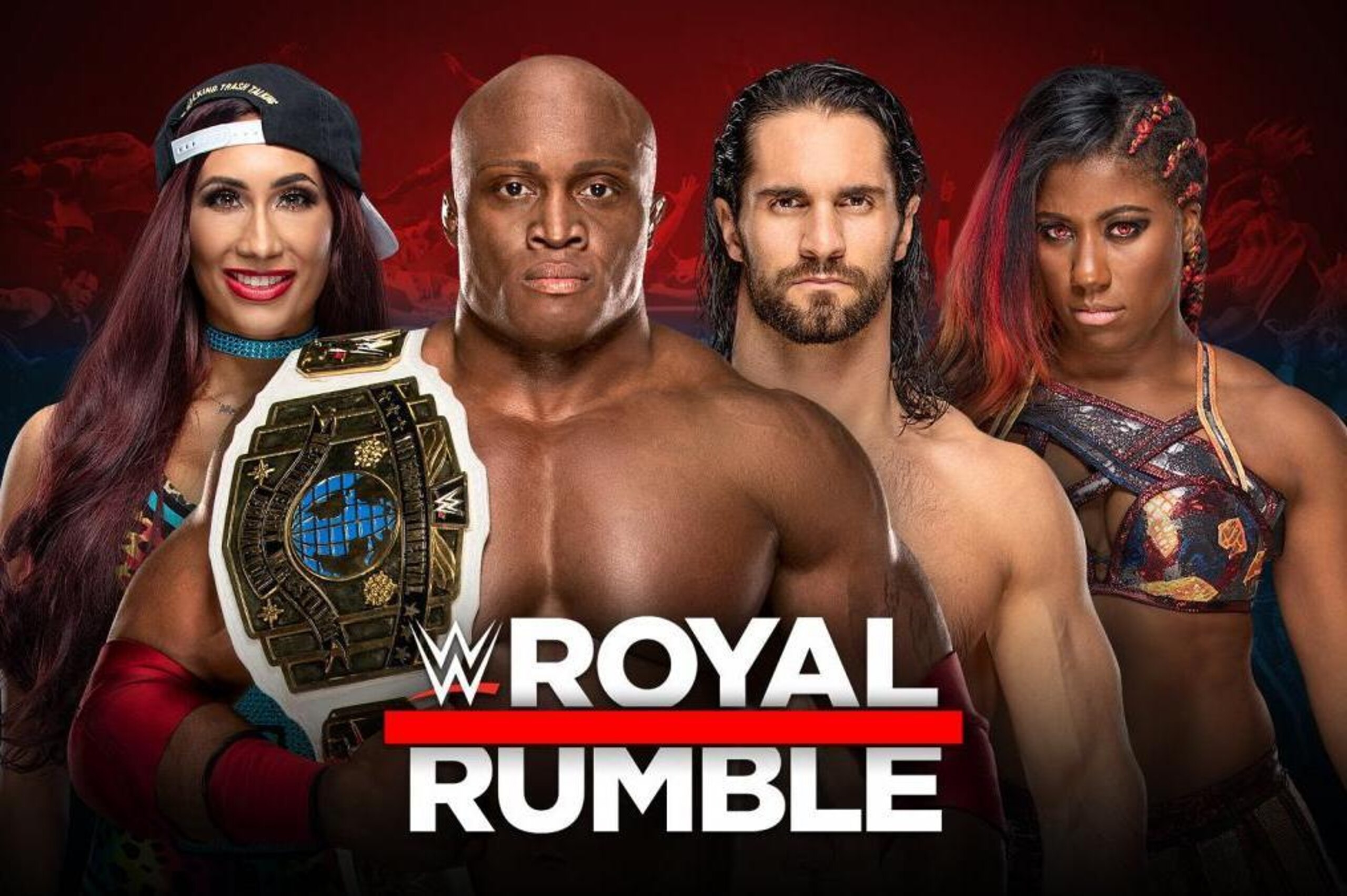 Carmella, Bobby Lashley, Seth Rollins and Ember Moon.