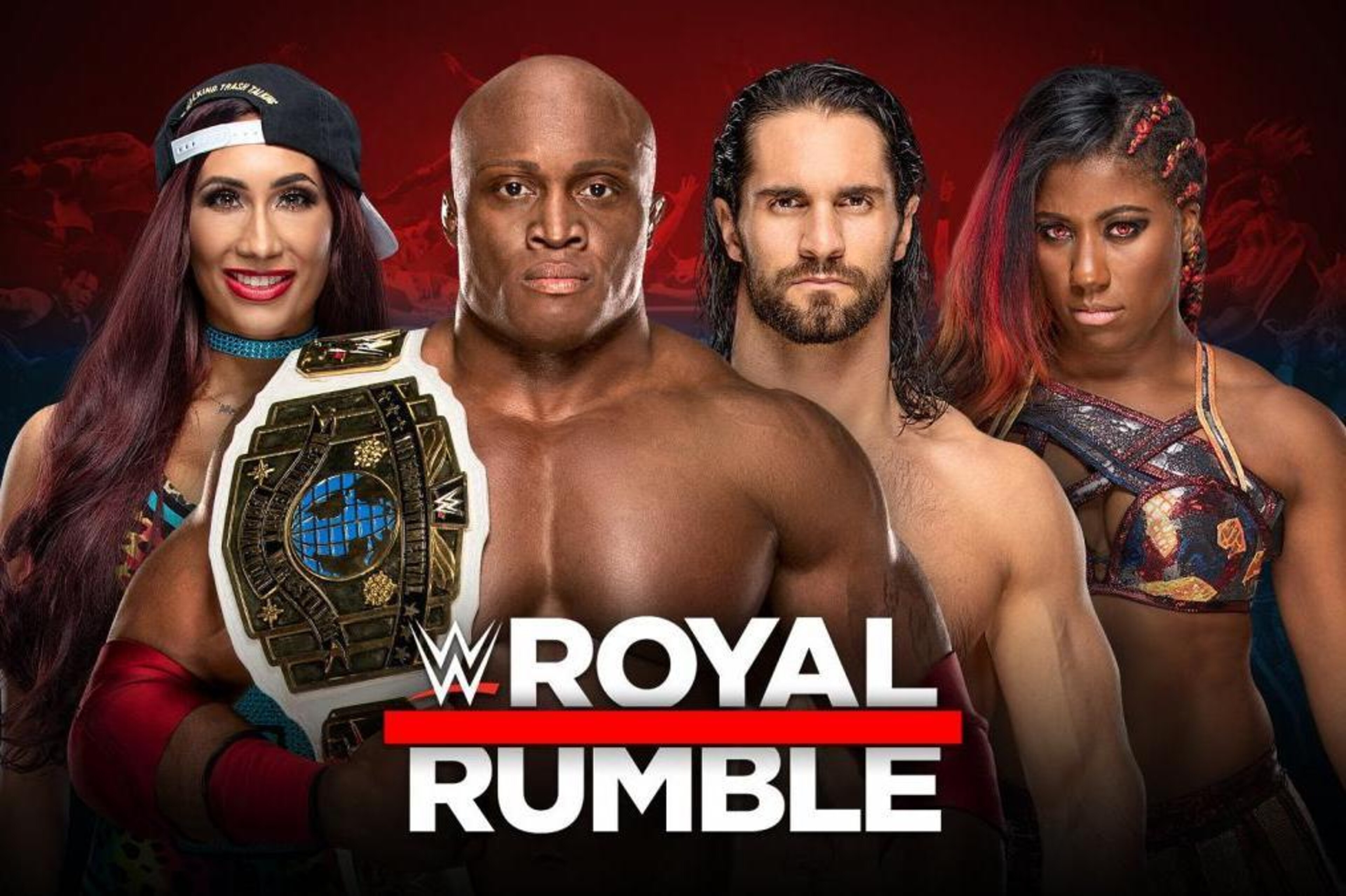 Carmella, Bobby Lashley, Seth Rollins and Ember Moon.