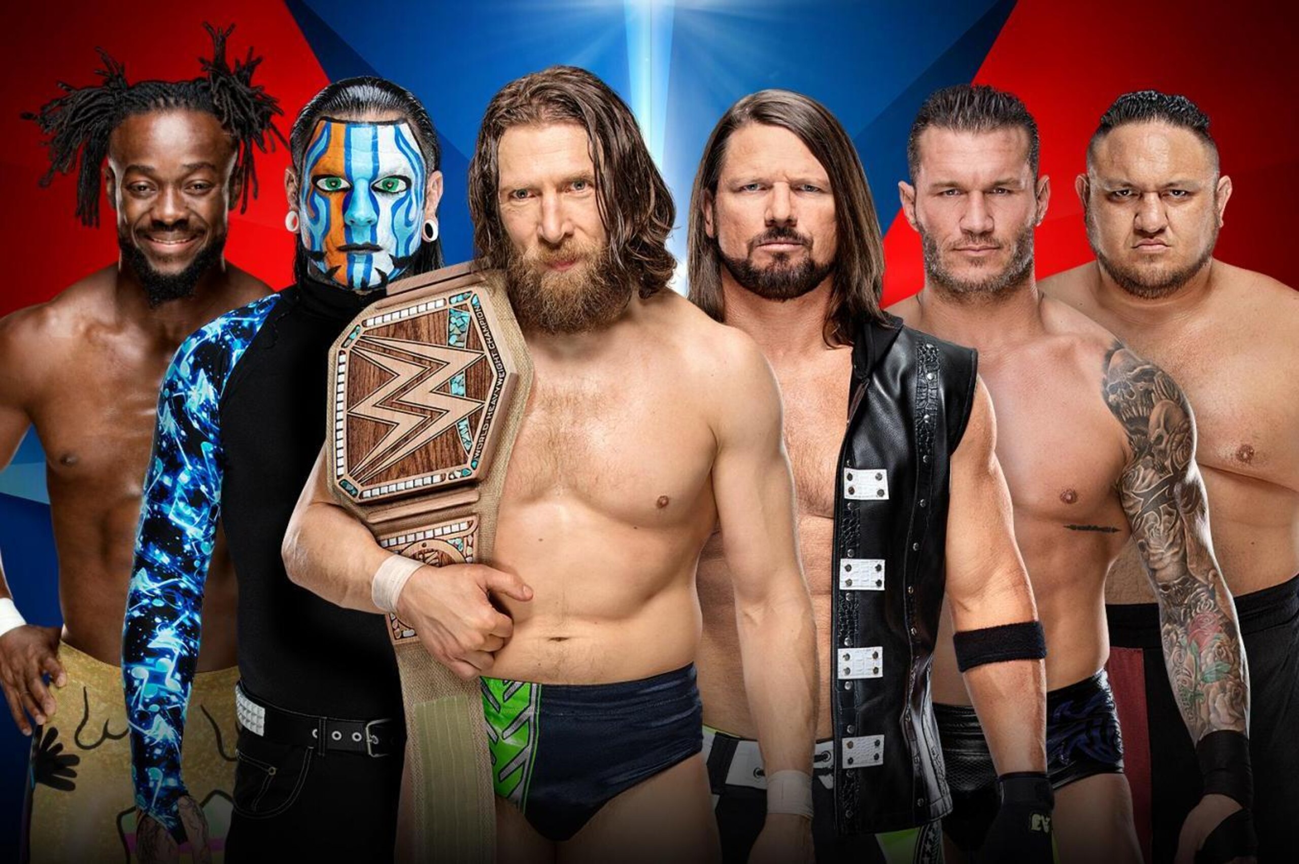 Kofi Kingston, Jeff Hardy, Daniel Bryan, AJ Styles, Randy Orton and Samoa Joe.