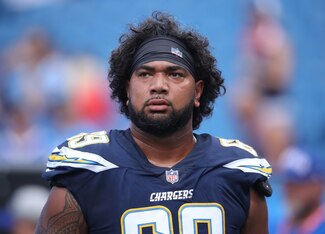 Los Angeles Chargers offensive tackle Sam Tevi