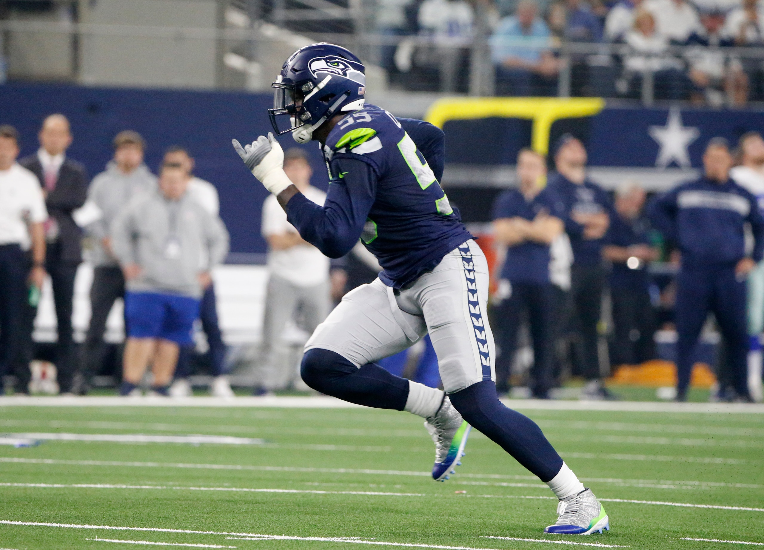 Seattle Seahawks defensive end Frank Clark Seattle Seahawks defensive end Frank Clark