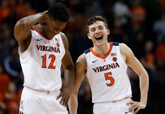Virginia's De'Andre Hunter and Kyle Guy