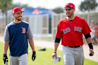 Mookie Betts (L) and J.D. Martinez (R)