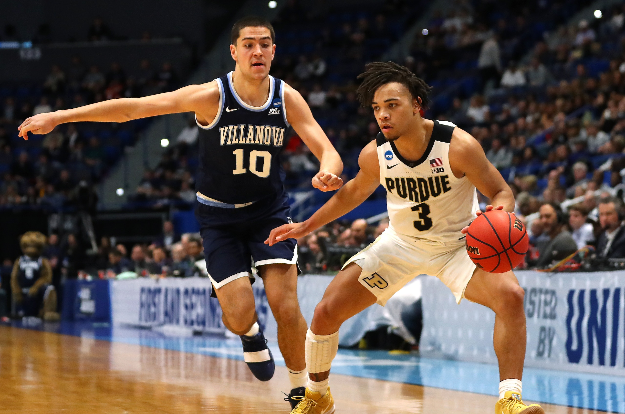 Purdue routed reigning national champion Villanova in the second round.