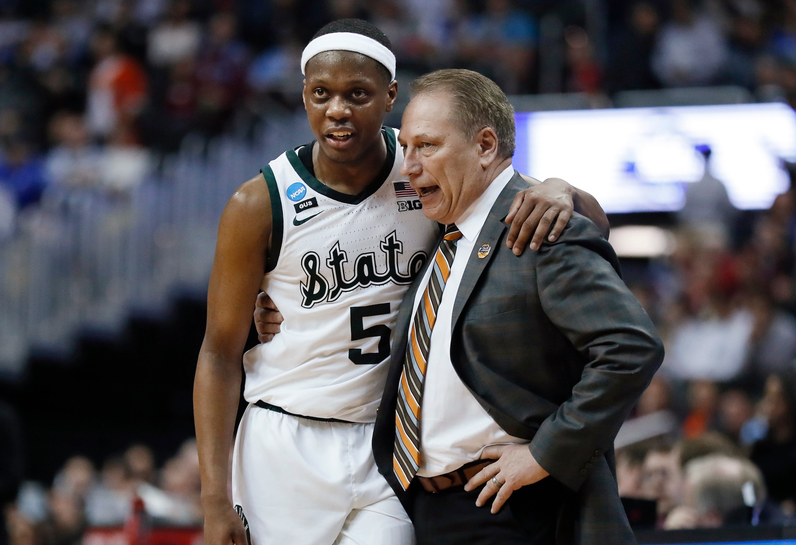 Cassius Winston and Tom Izzo Cassius Winston and Tom Izzo