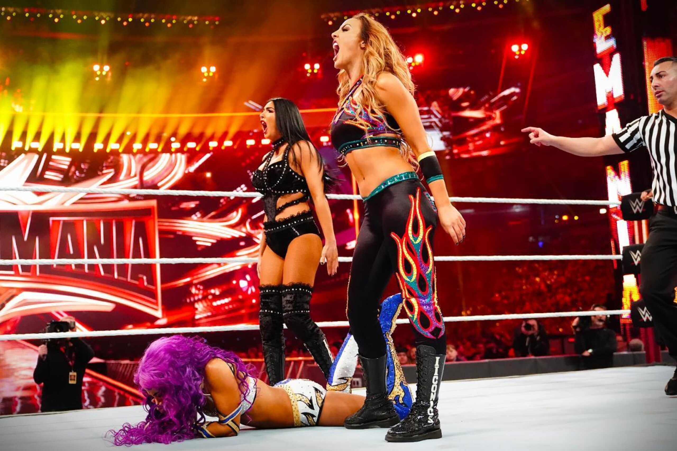 The IIconics during the women's tag title match.