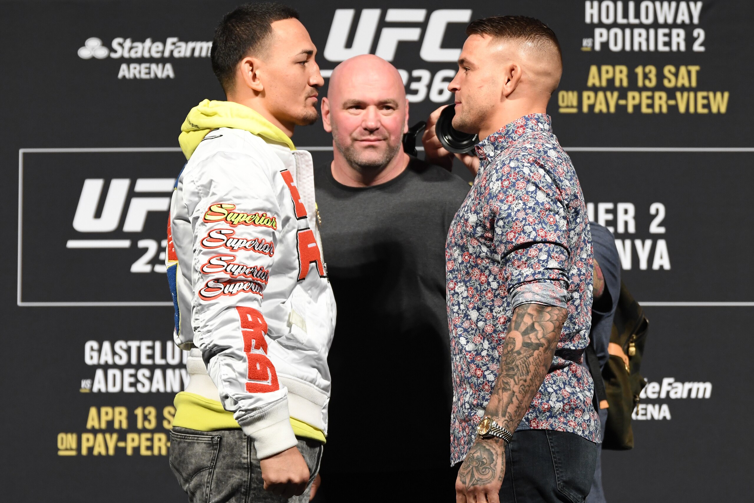Max Holloway (left) and Dustin Poirier (right).