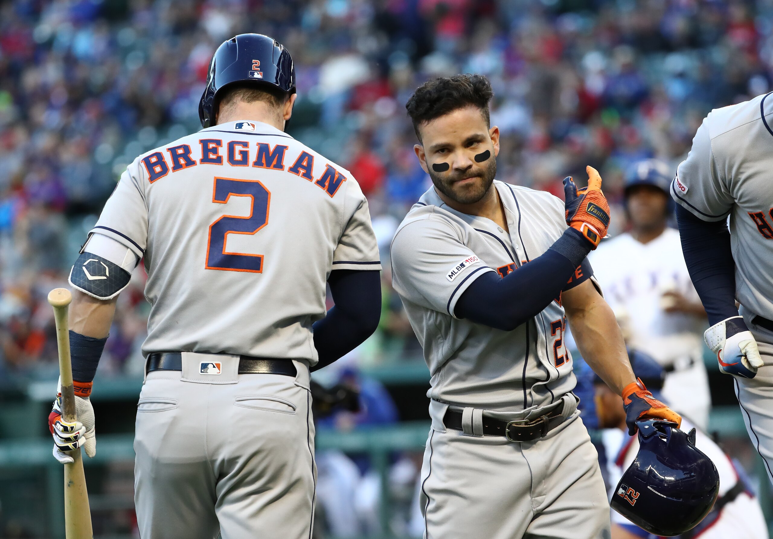 Alex Bregman (L) and Jose Altuve (R)