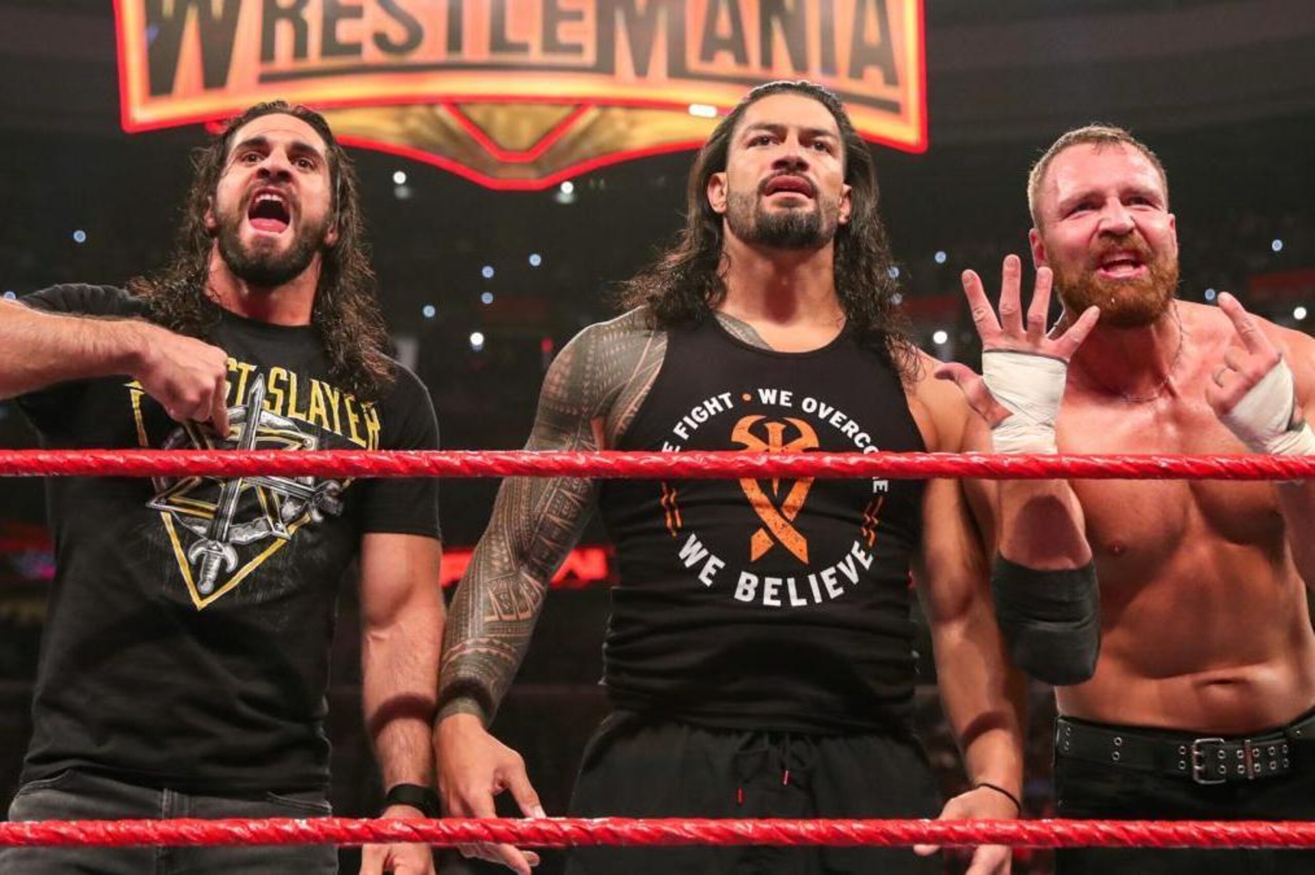 Seth Rollins, Roman Reigns and Dean Ambrose.