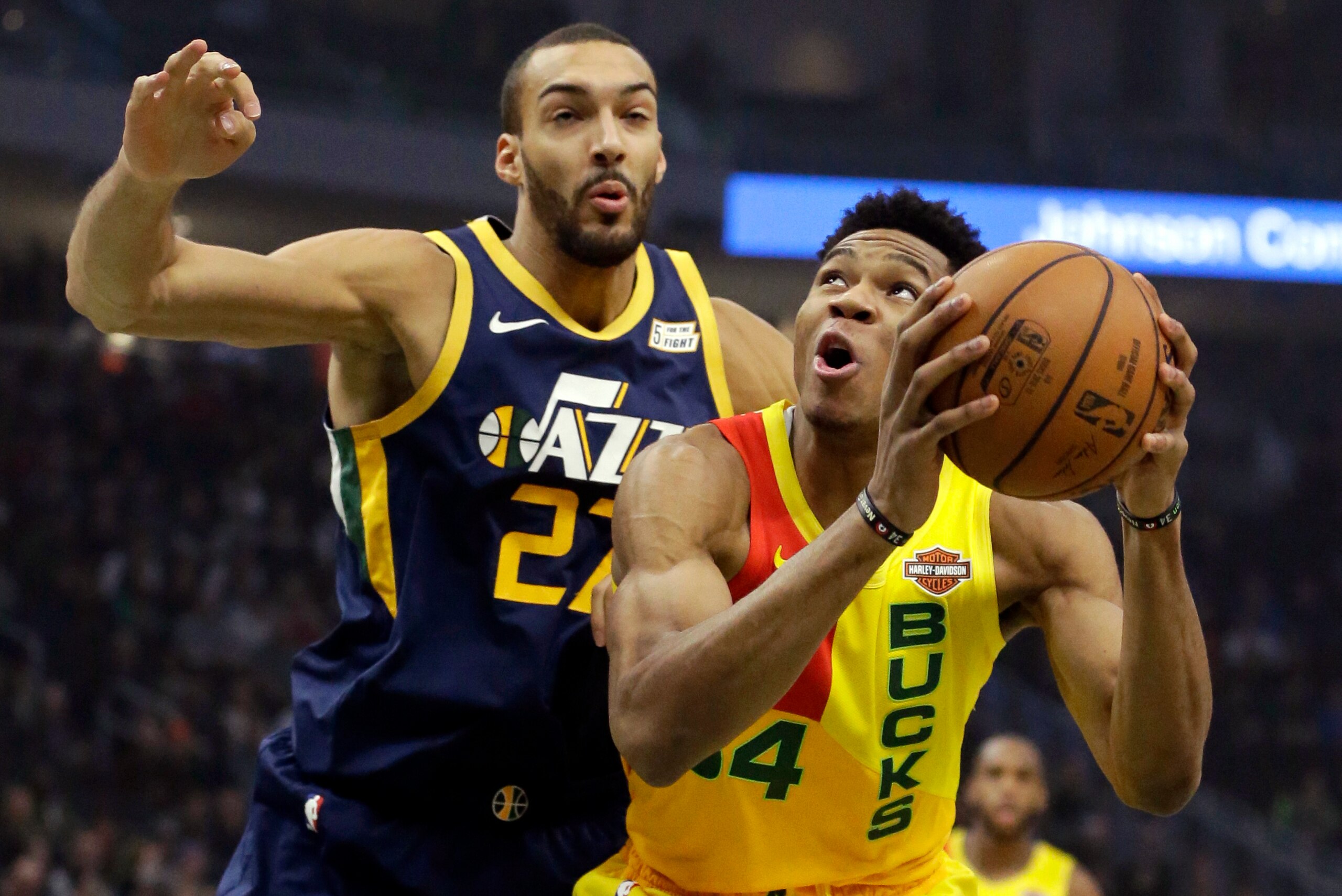 Rudy Gobert and Giannis Antetokounmpo Rudy Gobert and Giannis Antetokounmpo