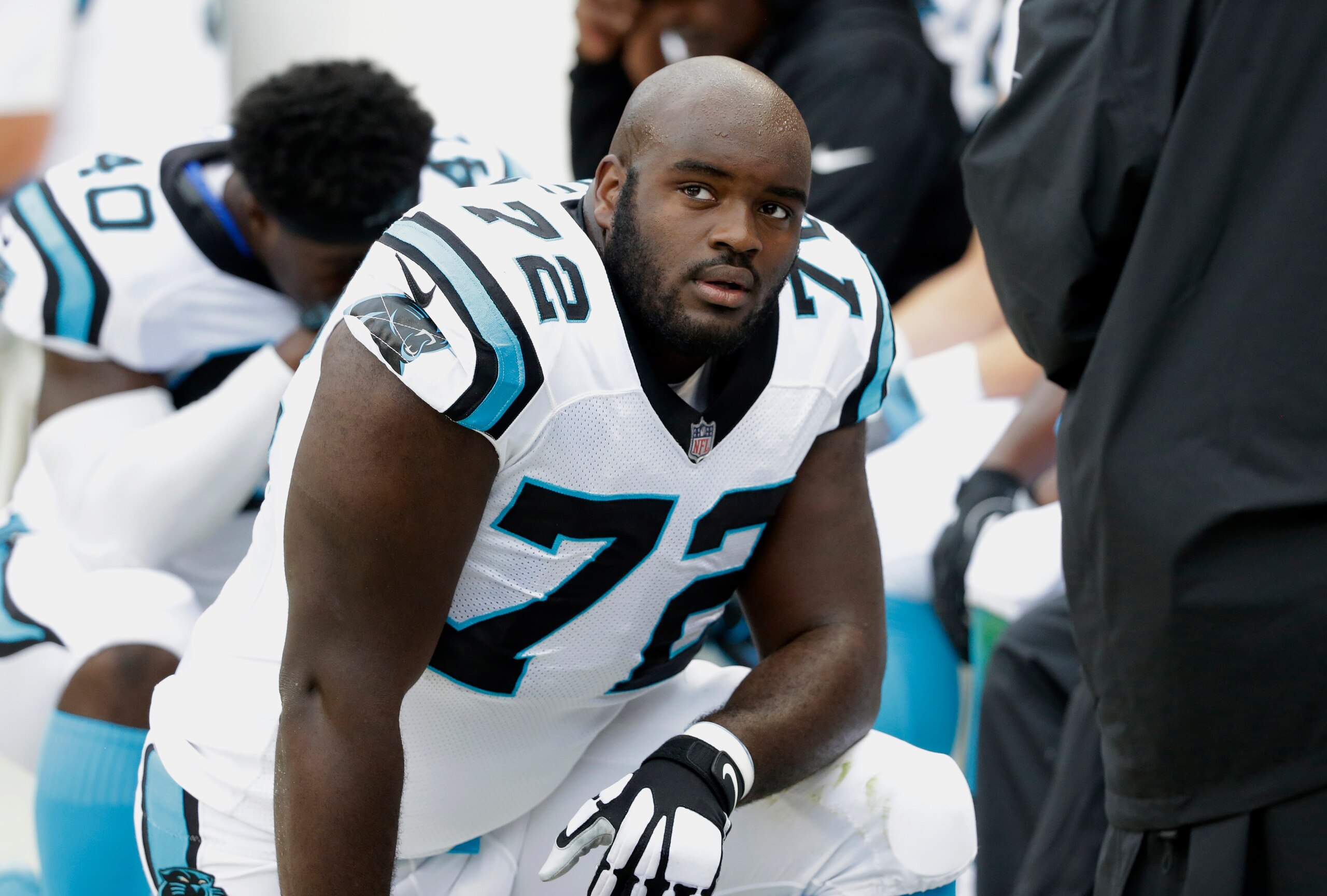 Carolina Panthers offensive lineman Taylor Moton Carolina Panthers offensive lineman Taylor Moton