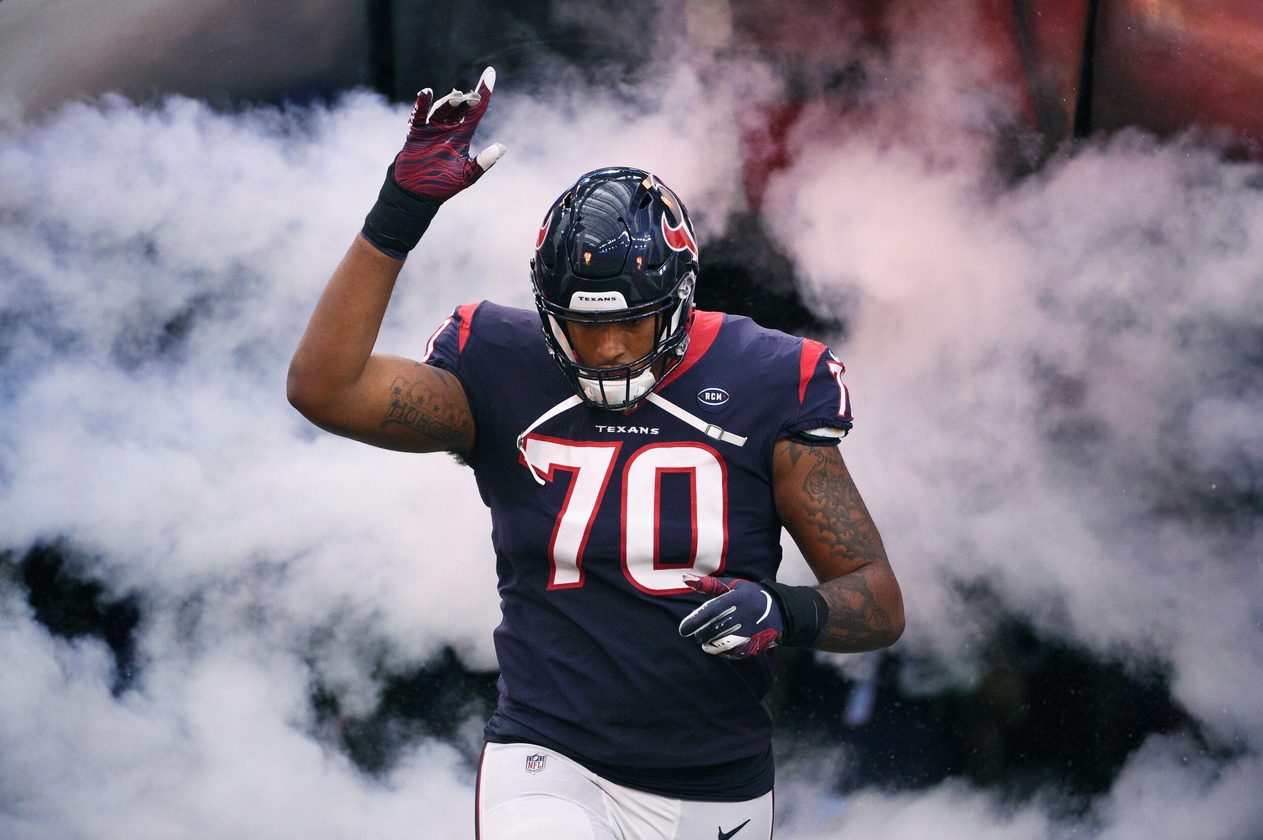 Houston Texans left tackle Julie'n Davenport Houston Texans left tackle Julie'n Davenport