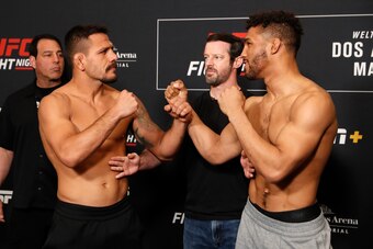Rafael dos Anjos (left) and Kevin Lee
