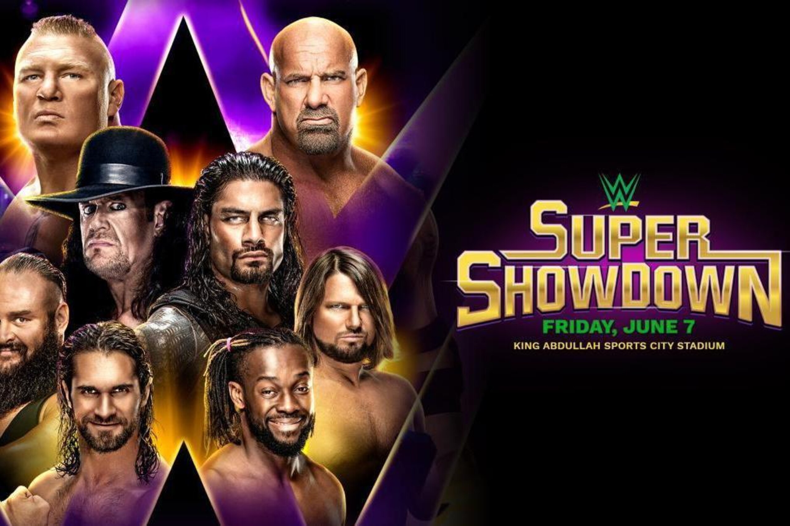 The logo for WWE Super Showdown.