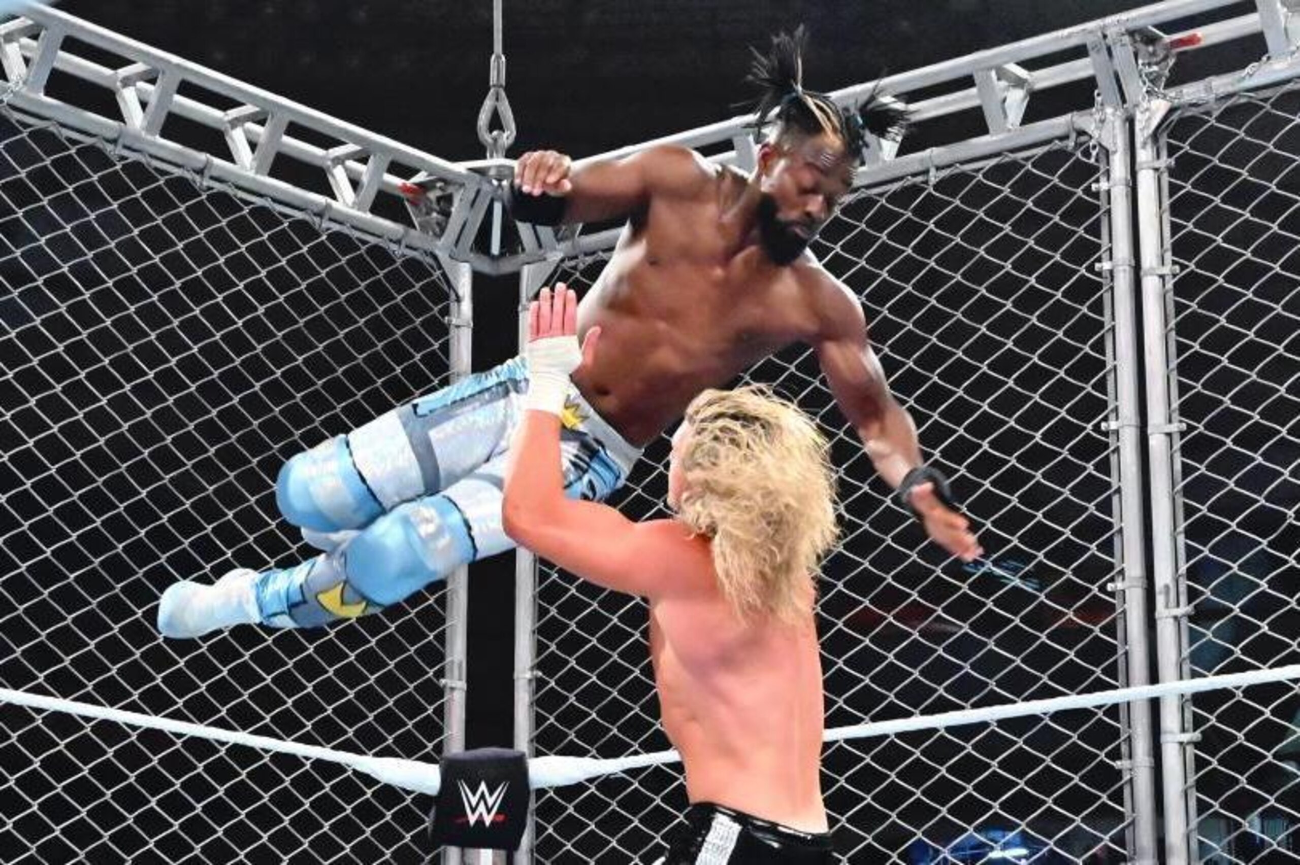 Kofi Kingston and Dolph Ziggler at Stomping Grounds.