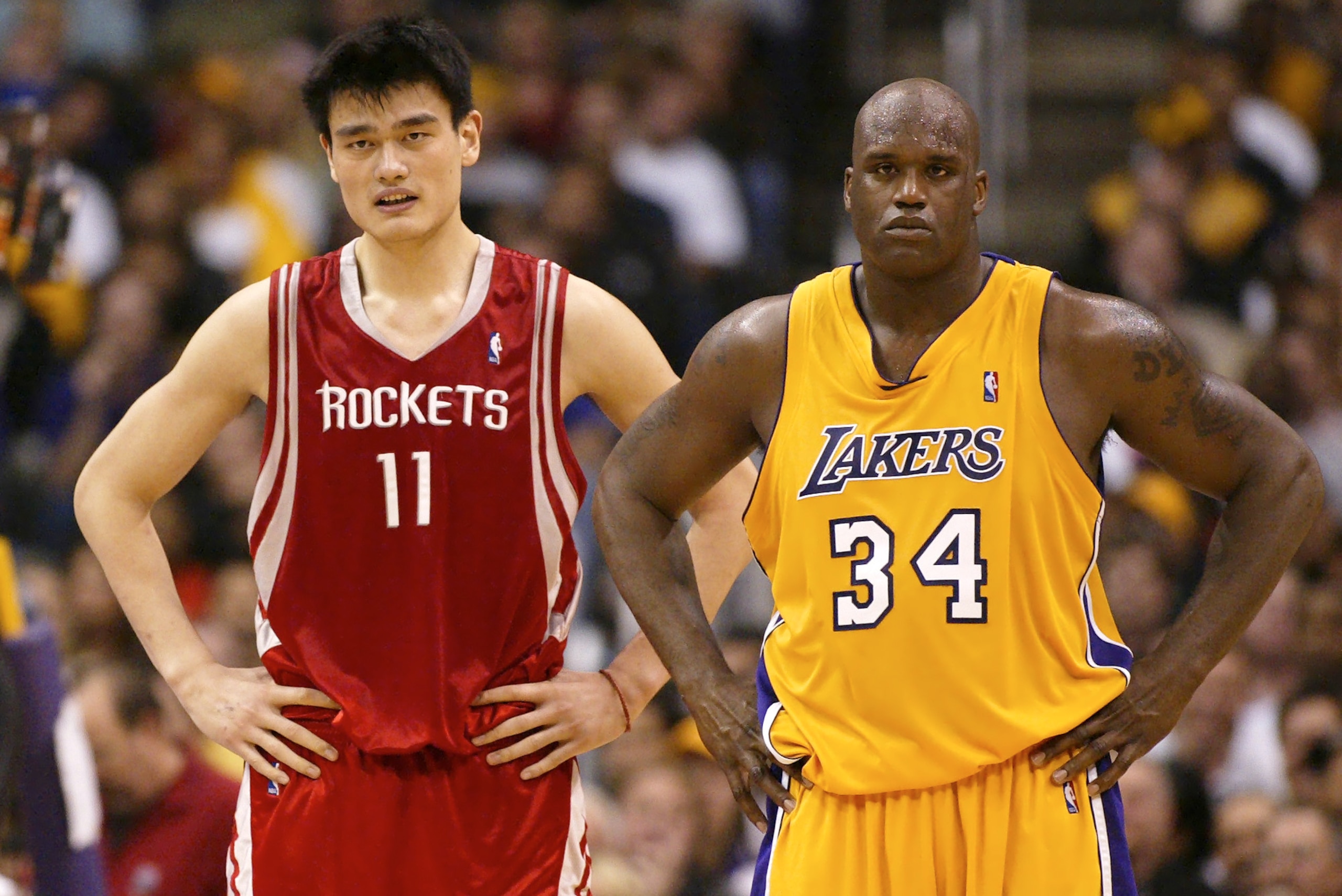Yao Ming and Shaquille O'Neal