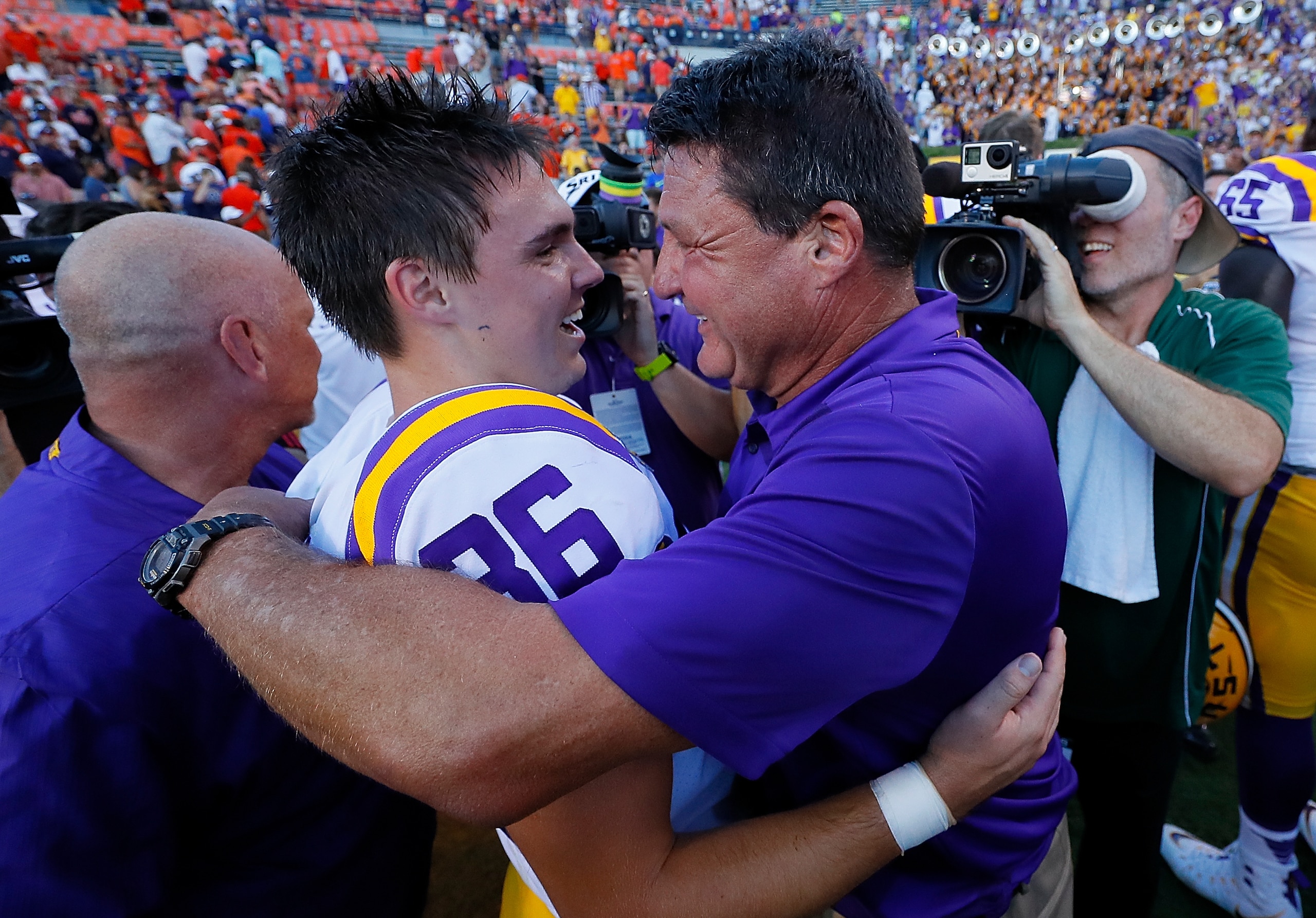 Cole Tracy and Ed Orgeron