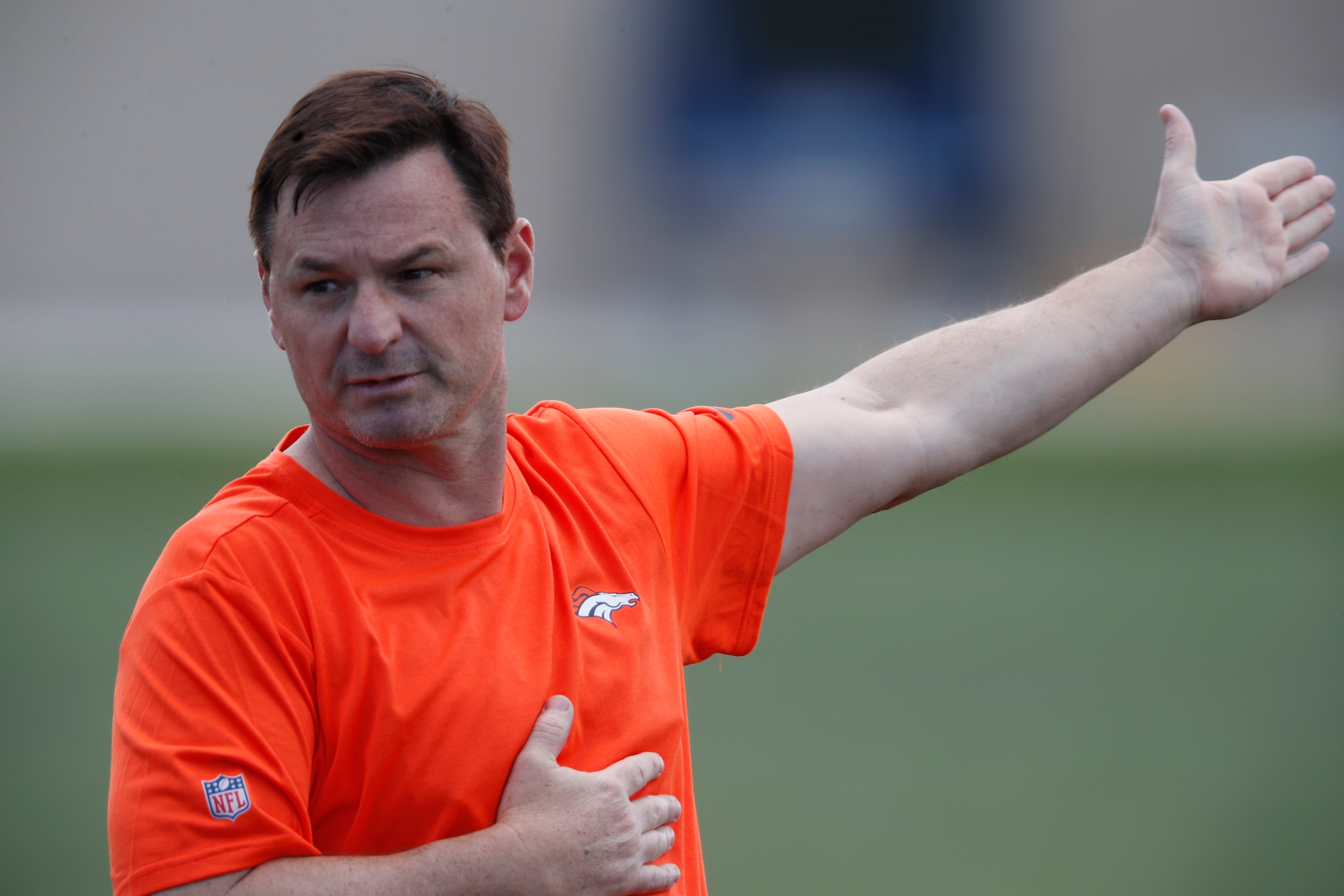 Denver Broncos offensive coordinator Rich Scangarello