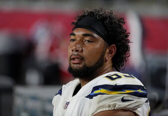 Los Angeles Chargers right tackle Sam Tevi