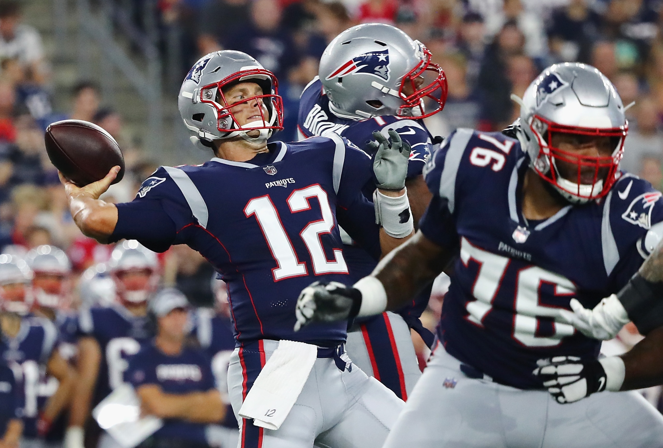 New England Patriots offensive lineman Isaiah Wynn (No. 76)