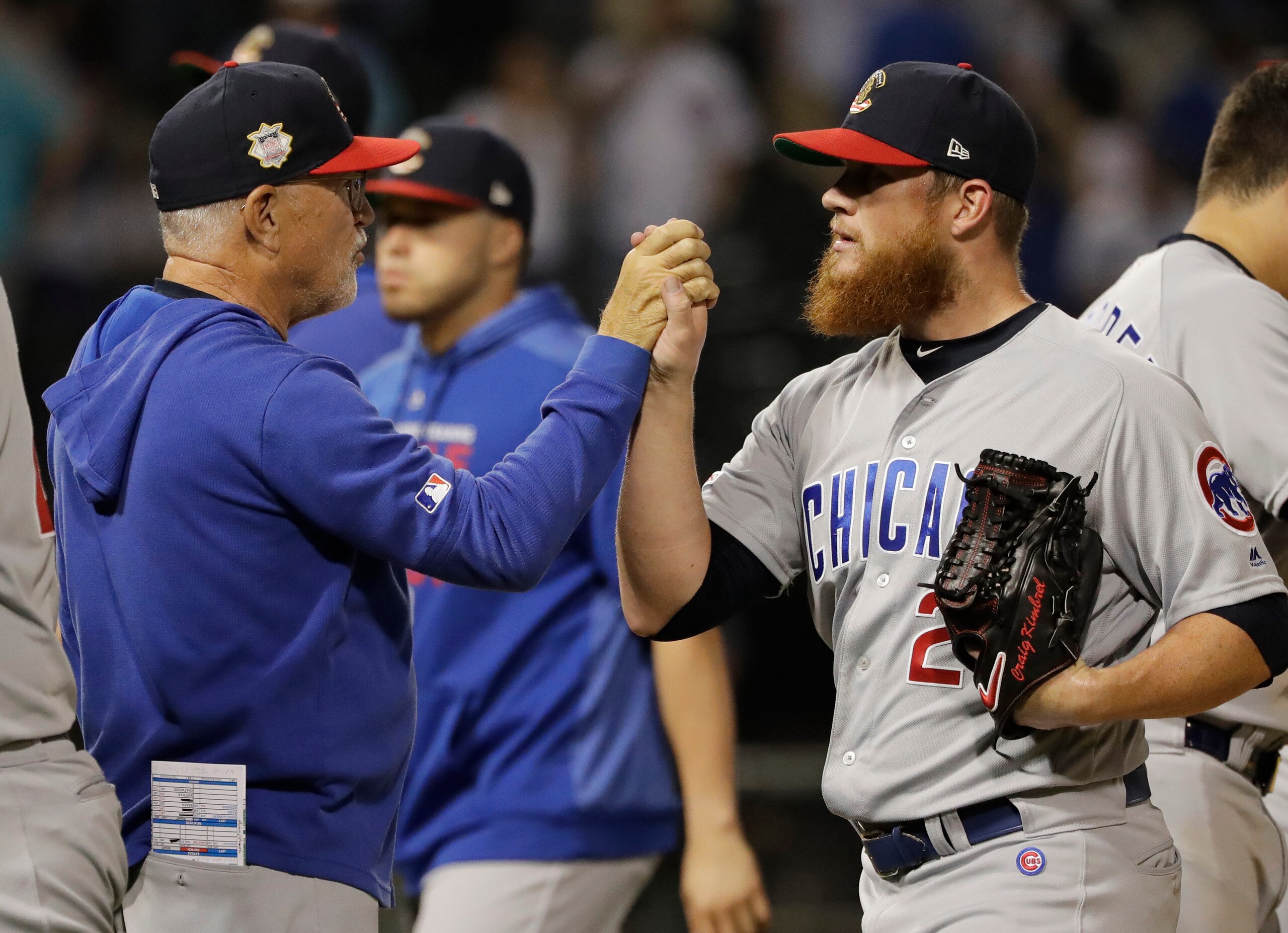 Joe Maddon (L) and Craig Kimbrel (R)