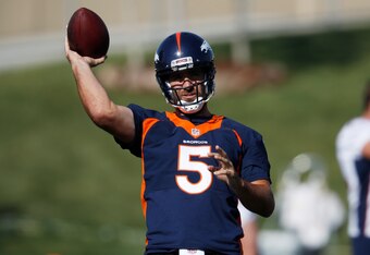 Denver Broncos quarterback Joe Flacco