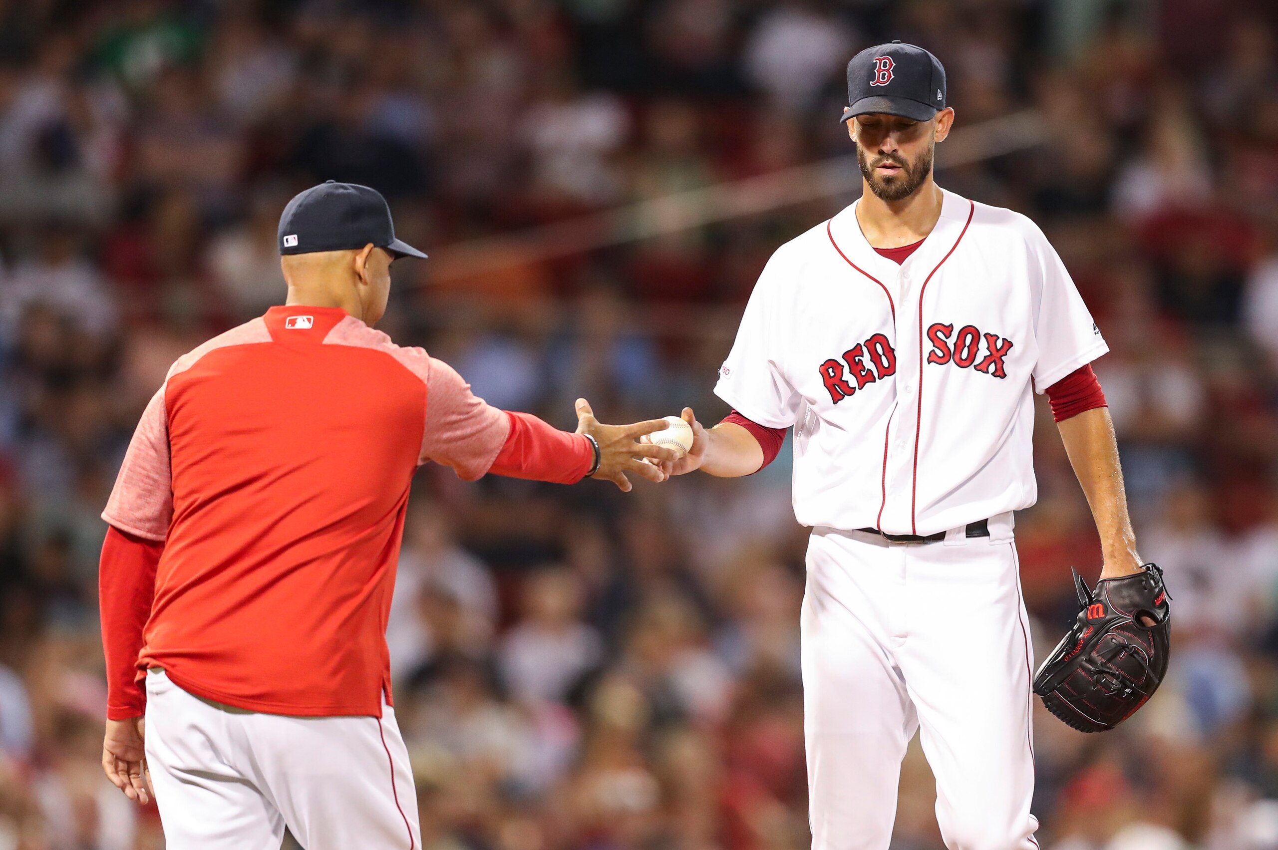 Alex Cora and Rick Porcello