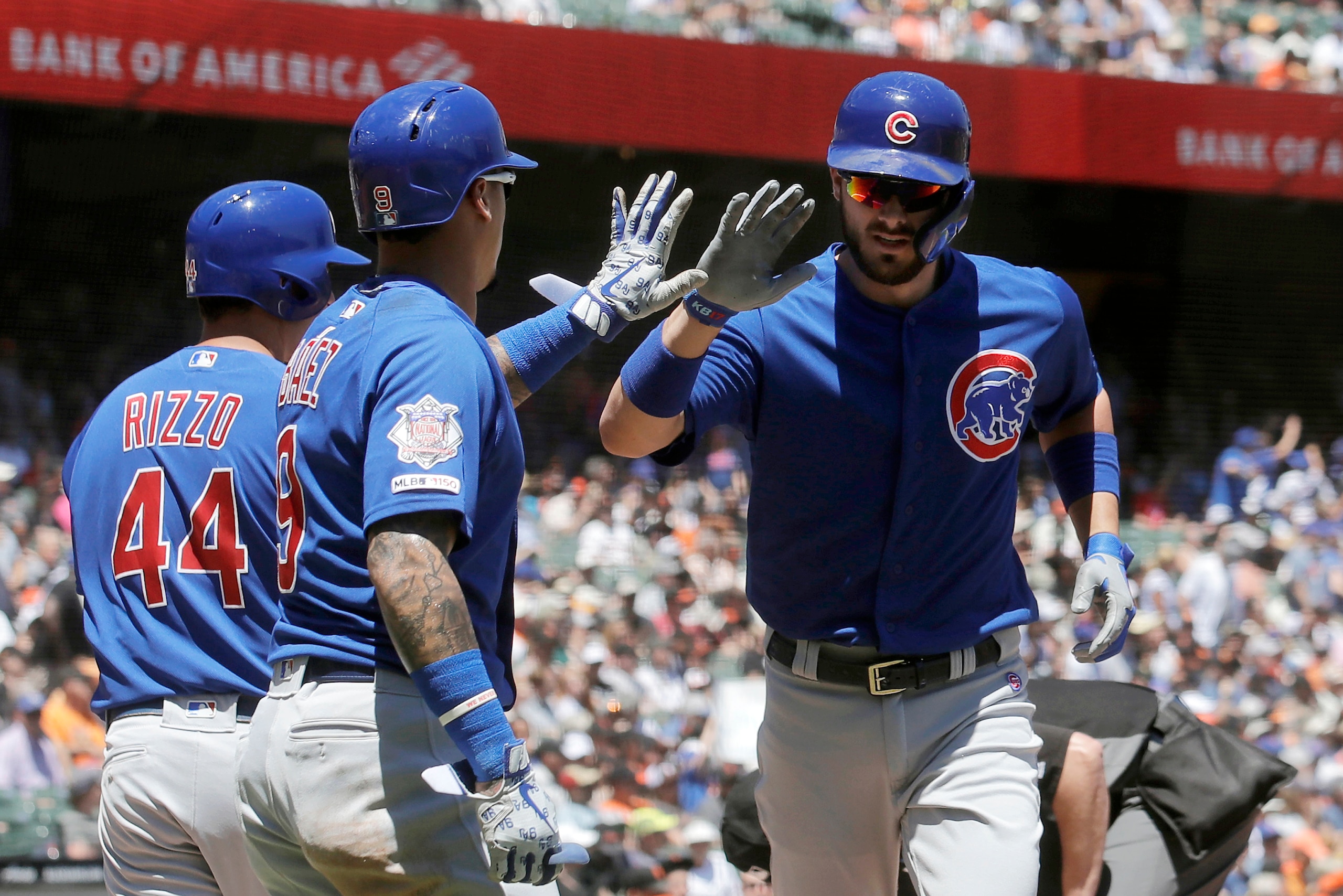 Anthony Rizzo, Javier Baez and Kris Bryant
