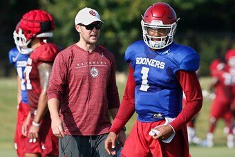 Oklahoma's Jalen Hurts and Lincoln Riley