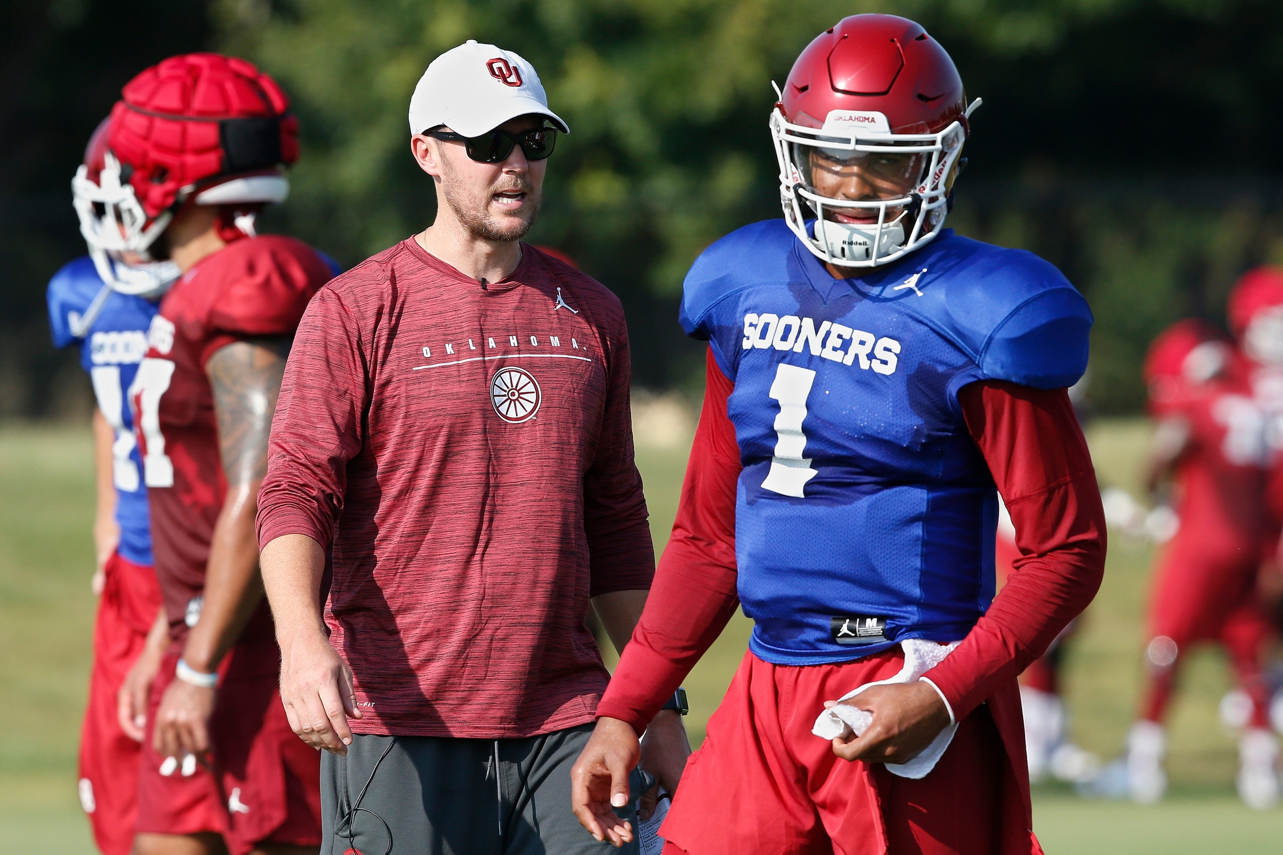 Oklahoma's Jalen Hurts and Lincoln Riley Oklahoma's Jalen Hurts and Lincoln Riley