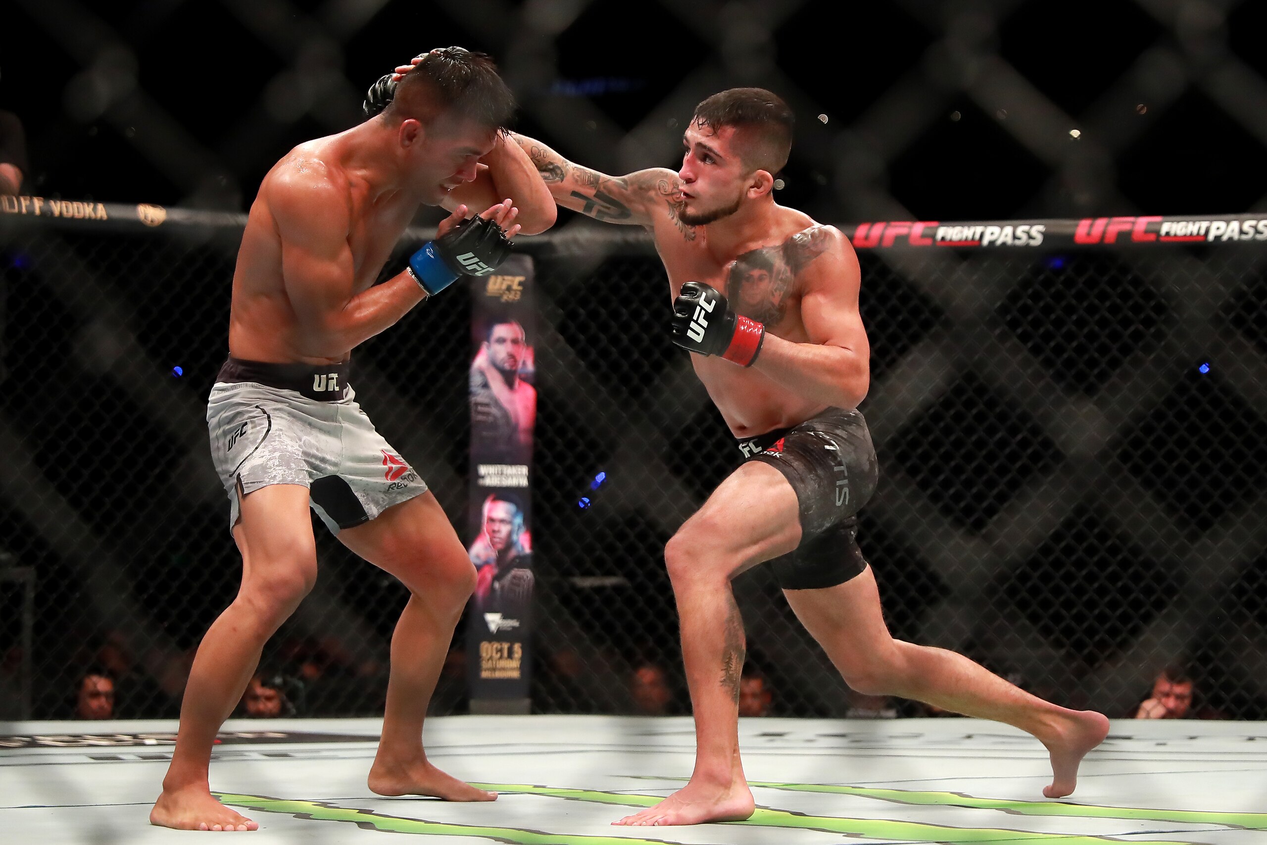 Sergio Pettis (right) defeated Tyson Nam (left) on the evening's undercard.