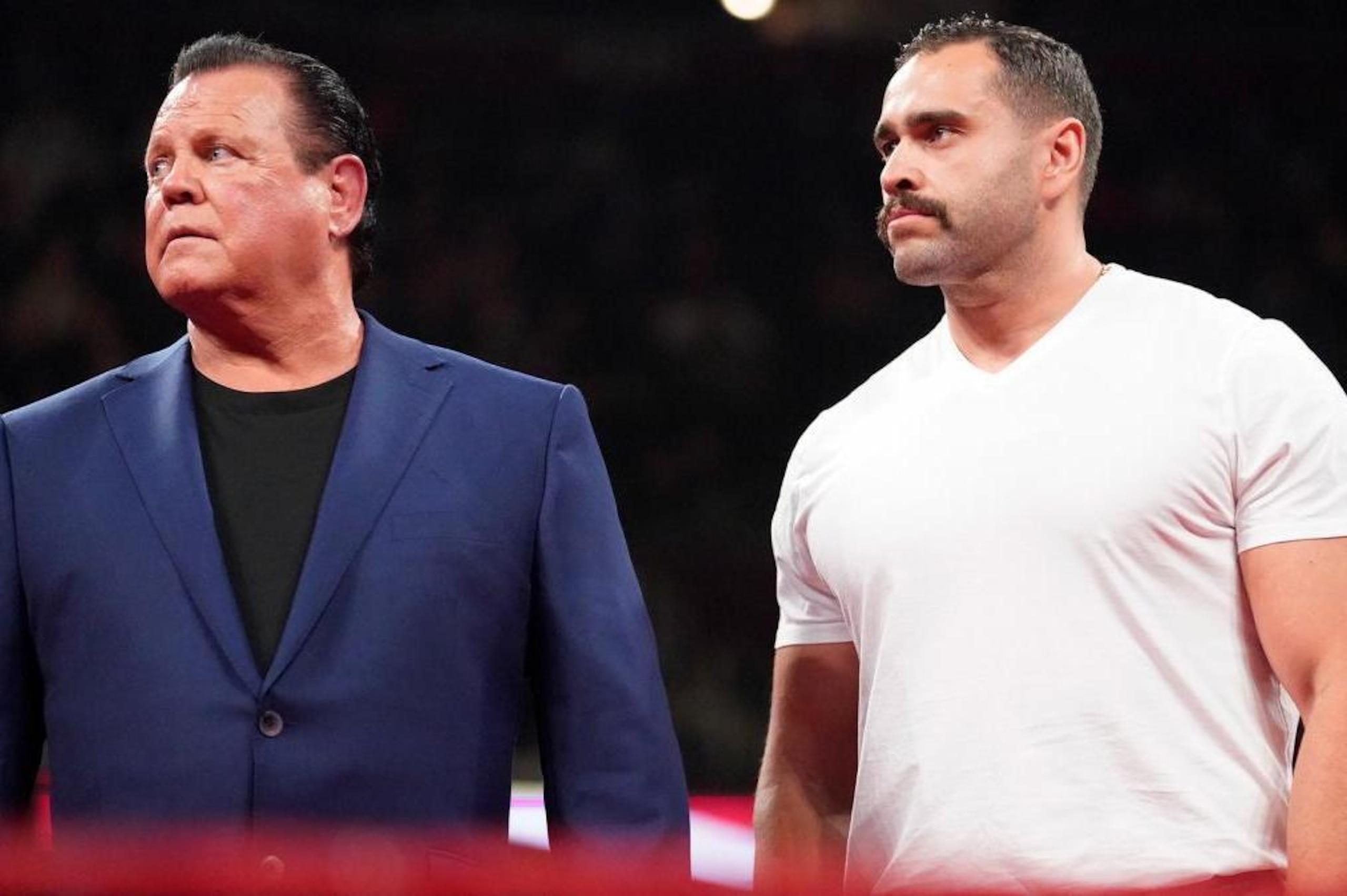 Jerry Lawler and Rusev on Raw. Jerry Lawler and Rusev on Raw.