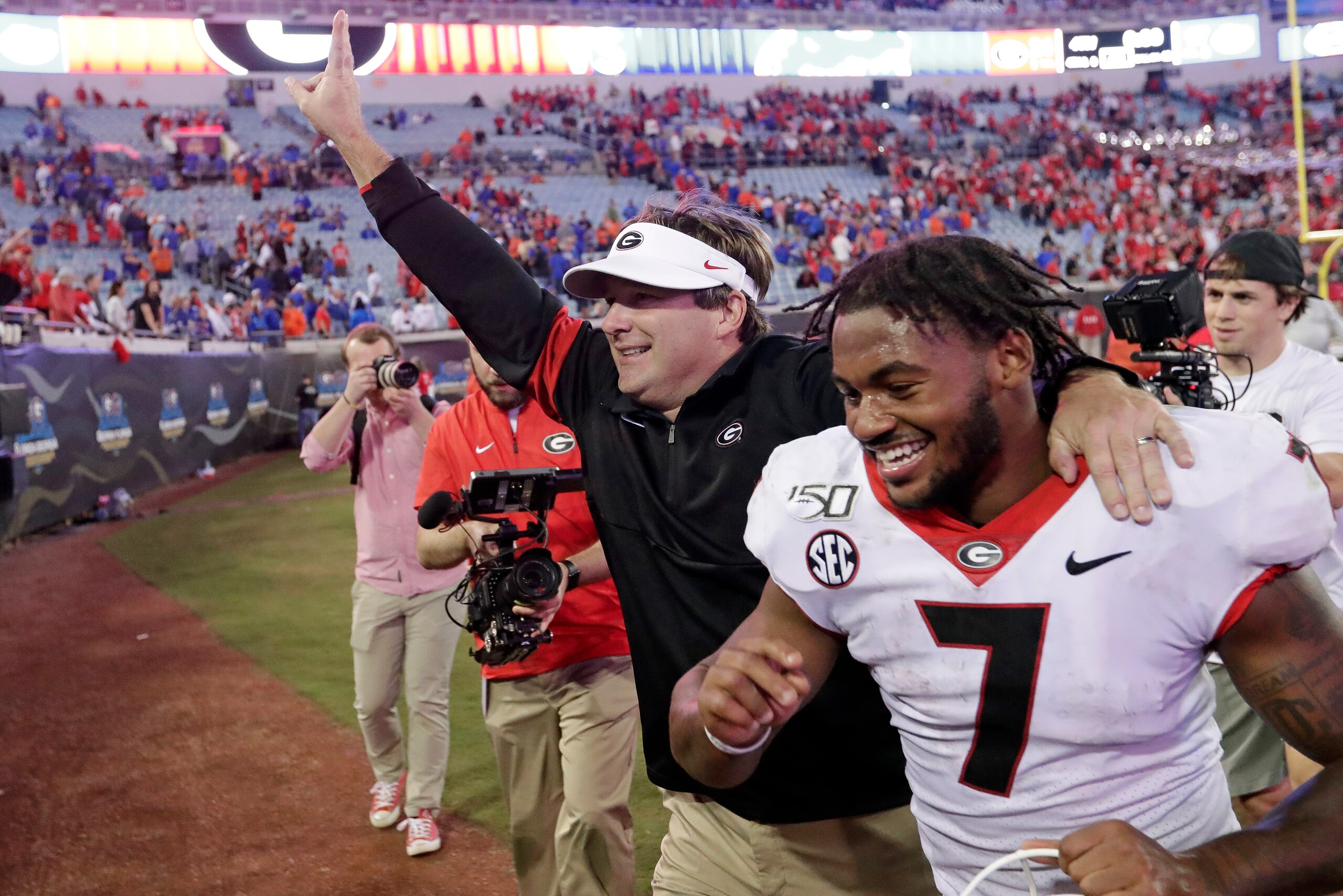 Georgia head coach Kirby Smart and RB D'Andre Swift Georgia head coach Kirby Smart and RB D'Andre Swift
