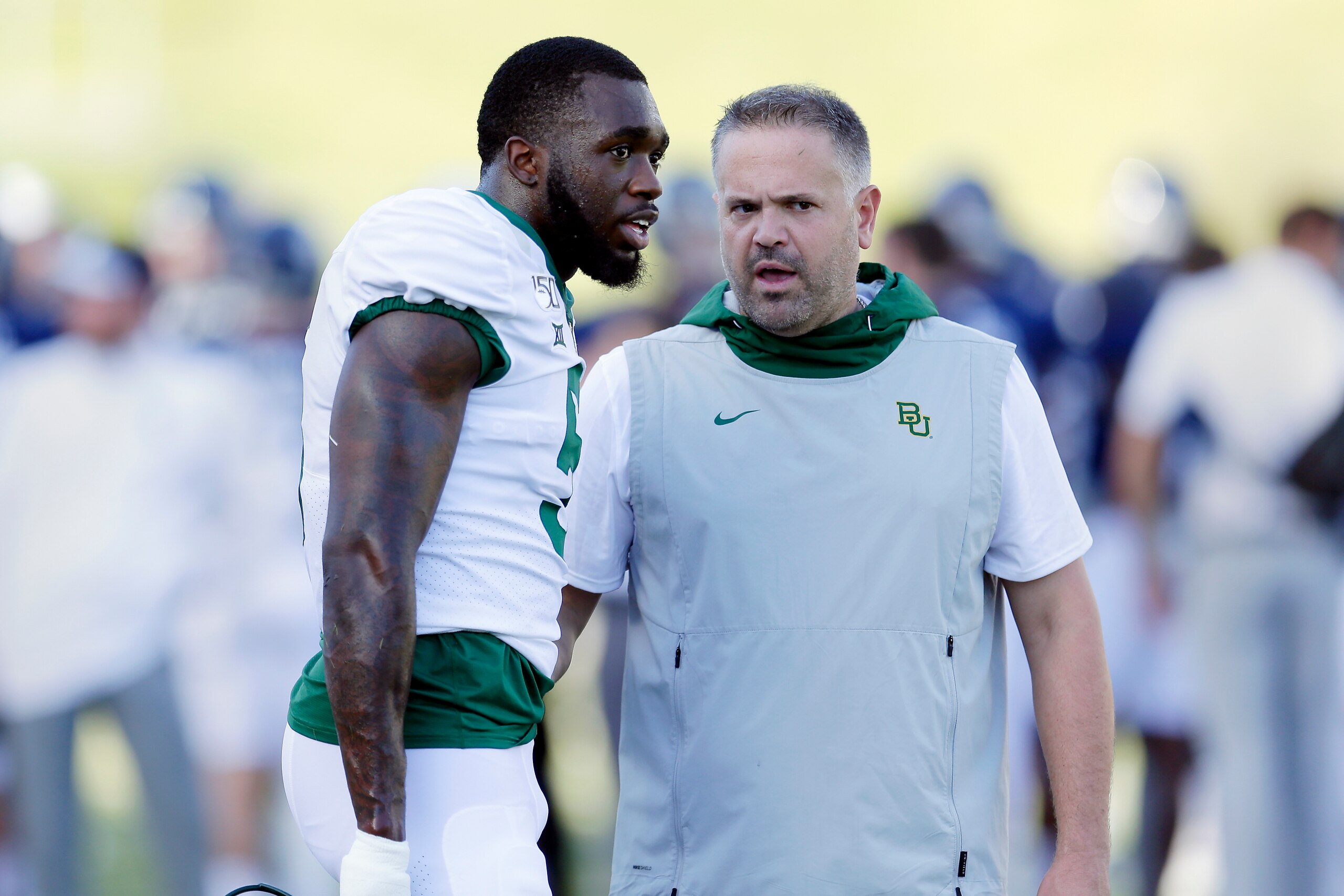 Denzel Mims and Matt Rhule