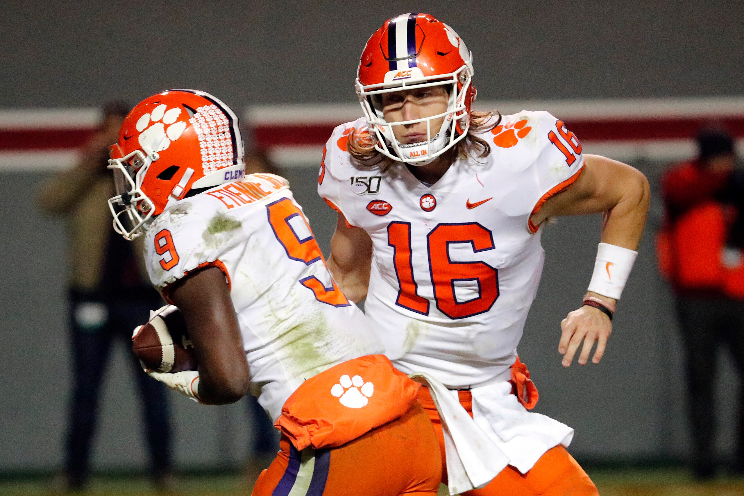 Clemson's Travis Etienne and Trevor Lawrence