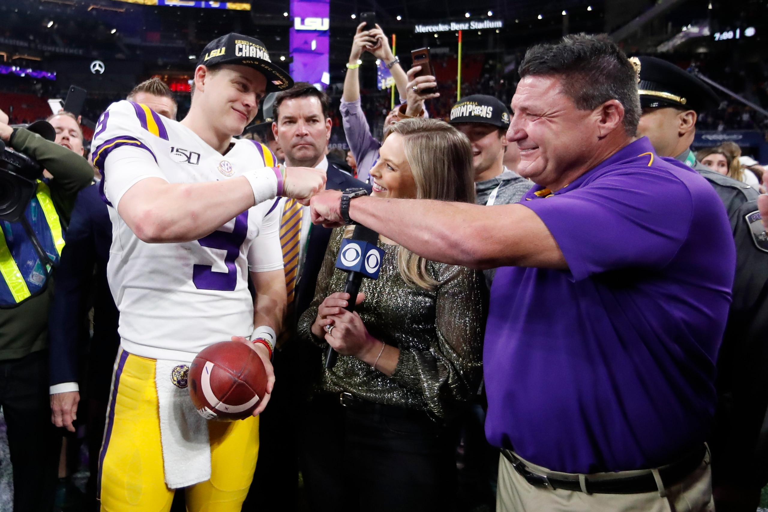 LSU's Joe Burrow and Ed Orgeron LSU's Joe Burrow and Ed Orgeron