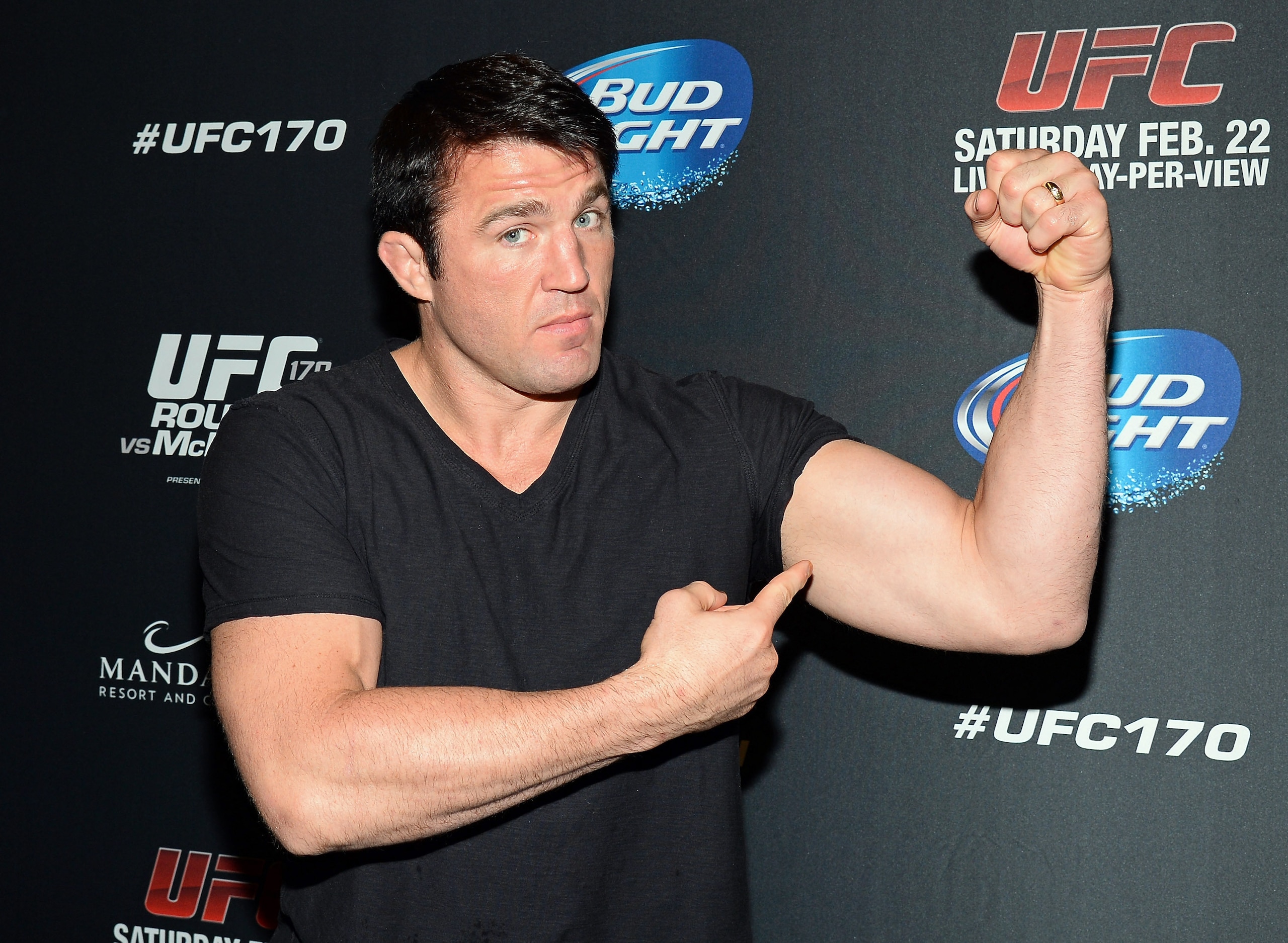 LAS VEGAS, NV - FEBRUARY 22:  Mixed martial artist Chael Sonnen attends the UFC 170 event at the Mandalay Bay Events Center on February 22, 2014 in Las Vegas, Nevada.  (Photo by Ethan Miller/Getty Images)