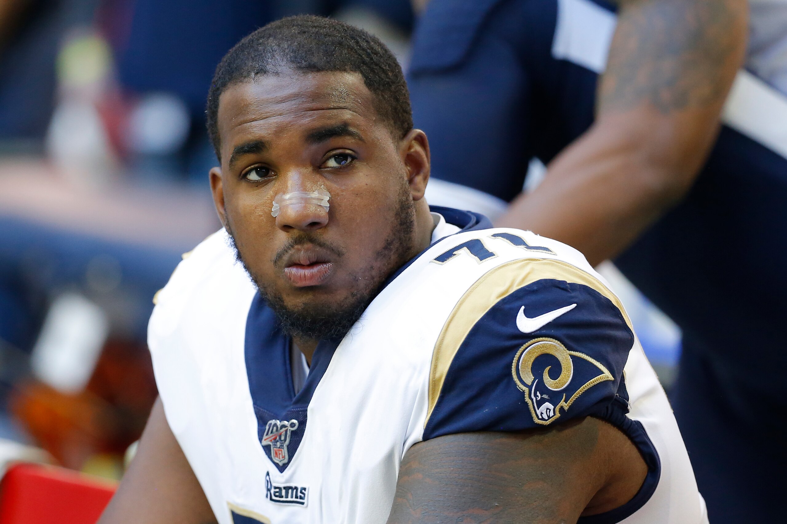 Los Angeles Rams right tackle Bobby Evans Los Angeles Rams right tackle Bobby Evans