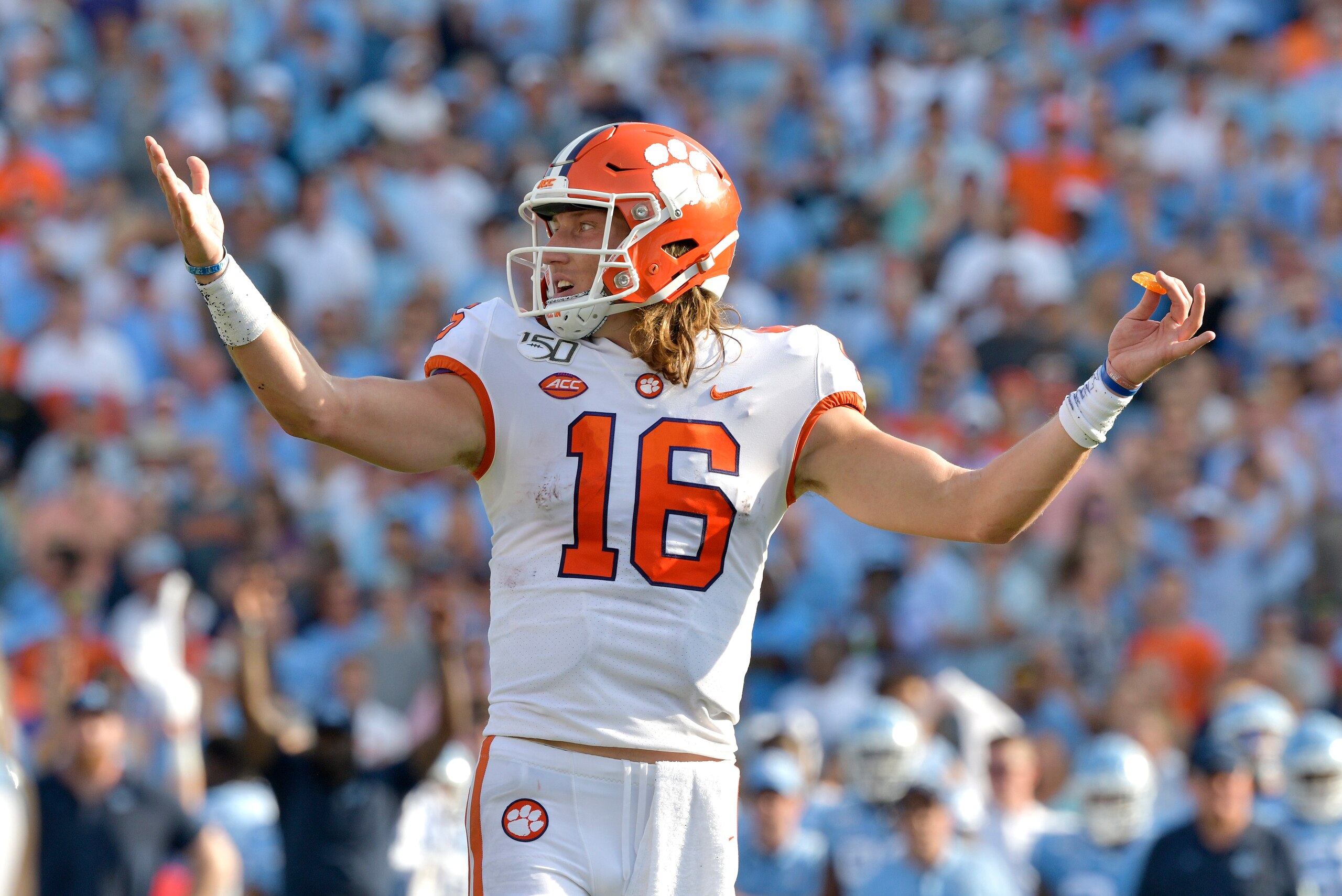 Clemson's Trevor Lawrence during the "survive and advance" game against North Carolina
