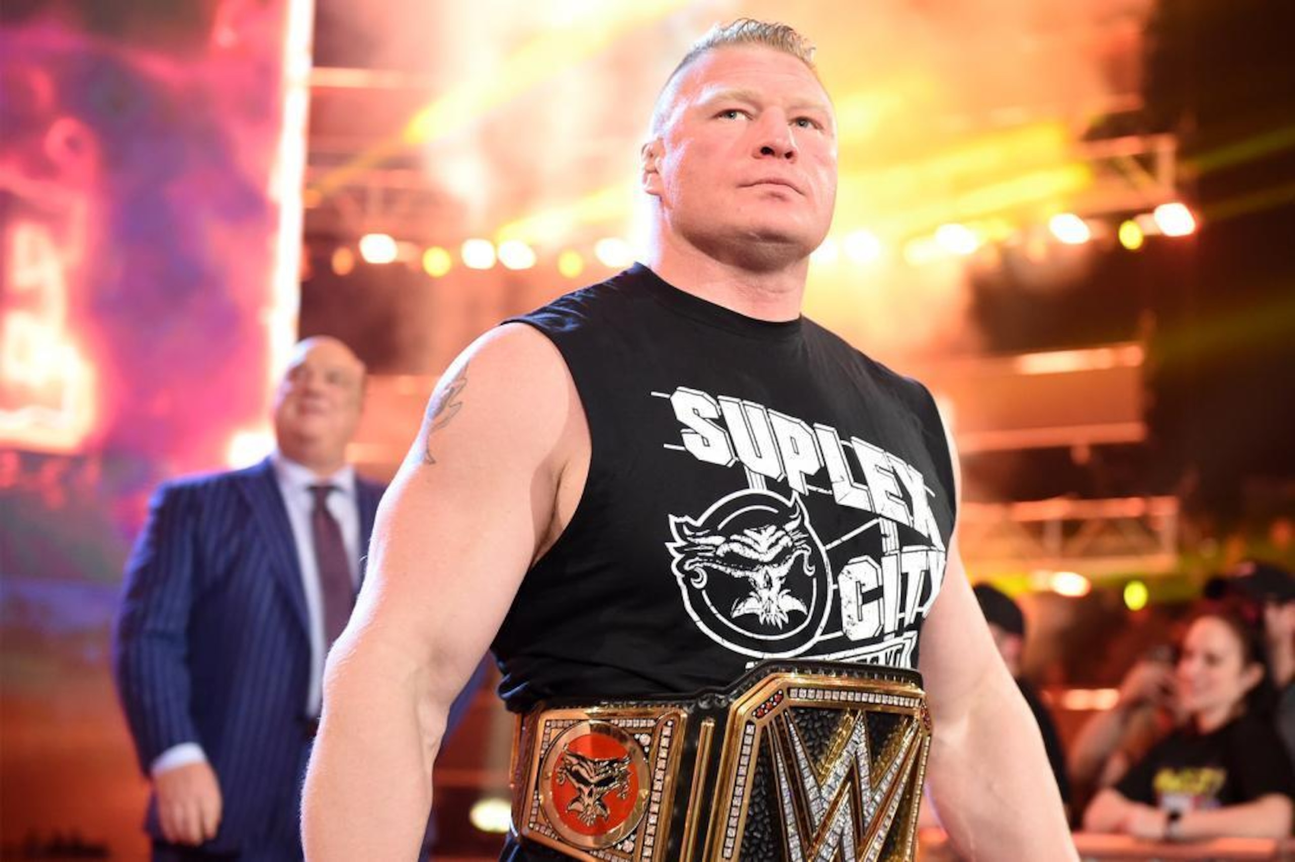 Brock Lesnar on WWE Raw. Brock Lesnar on WWE Raw.