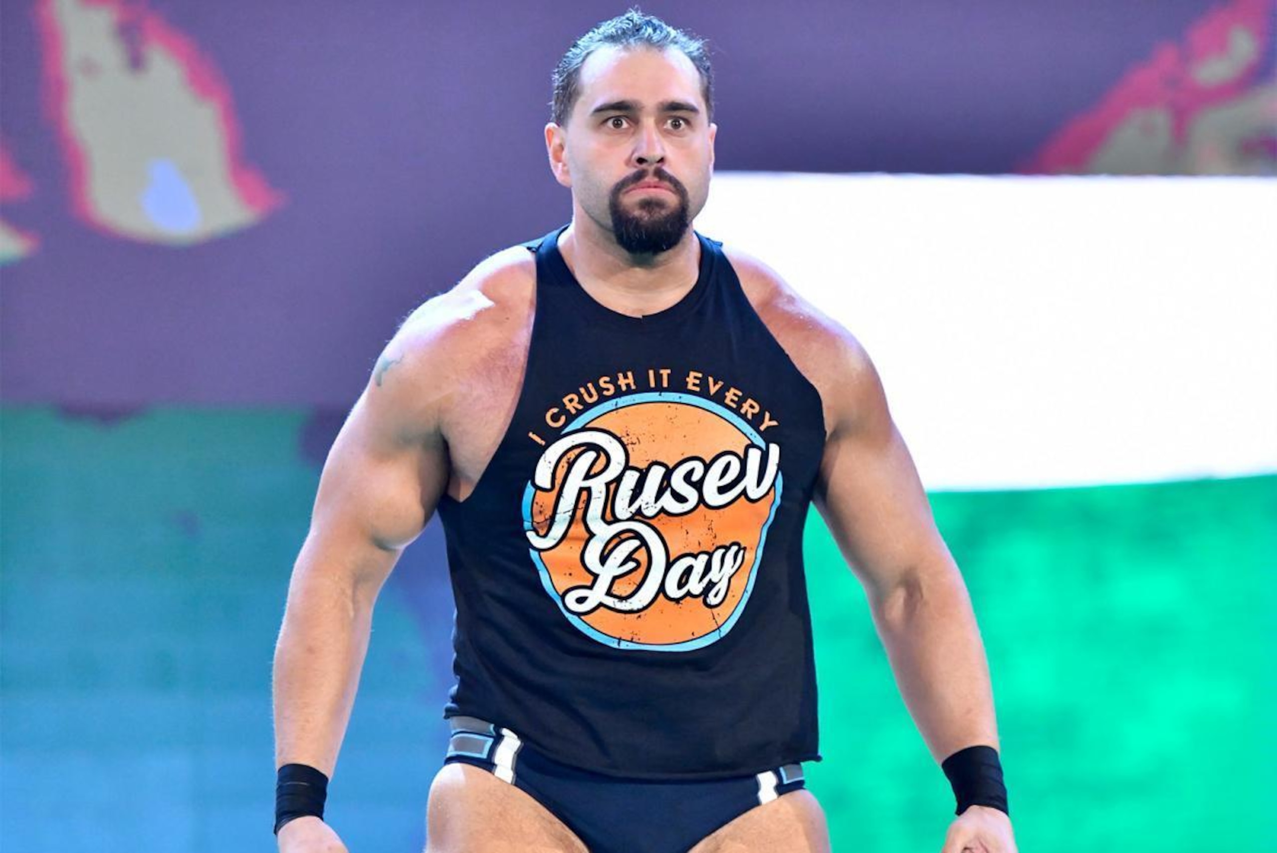 Rusev on WWE Raw.