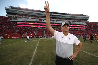 USC coach Clay Helton