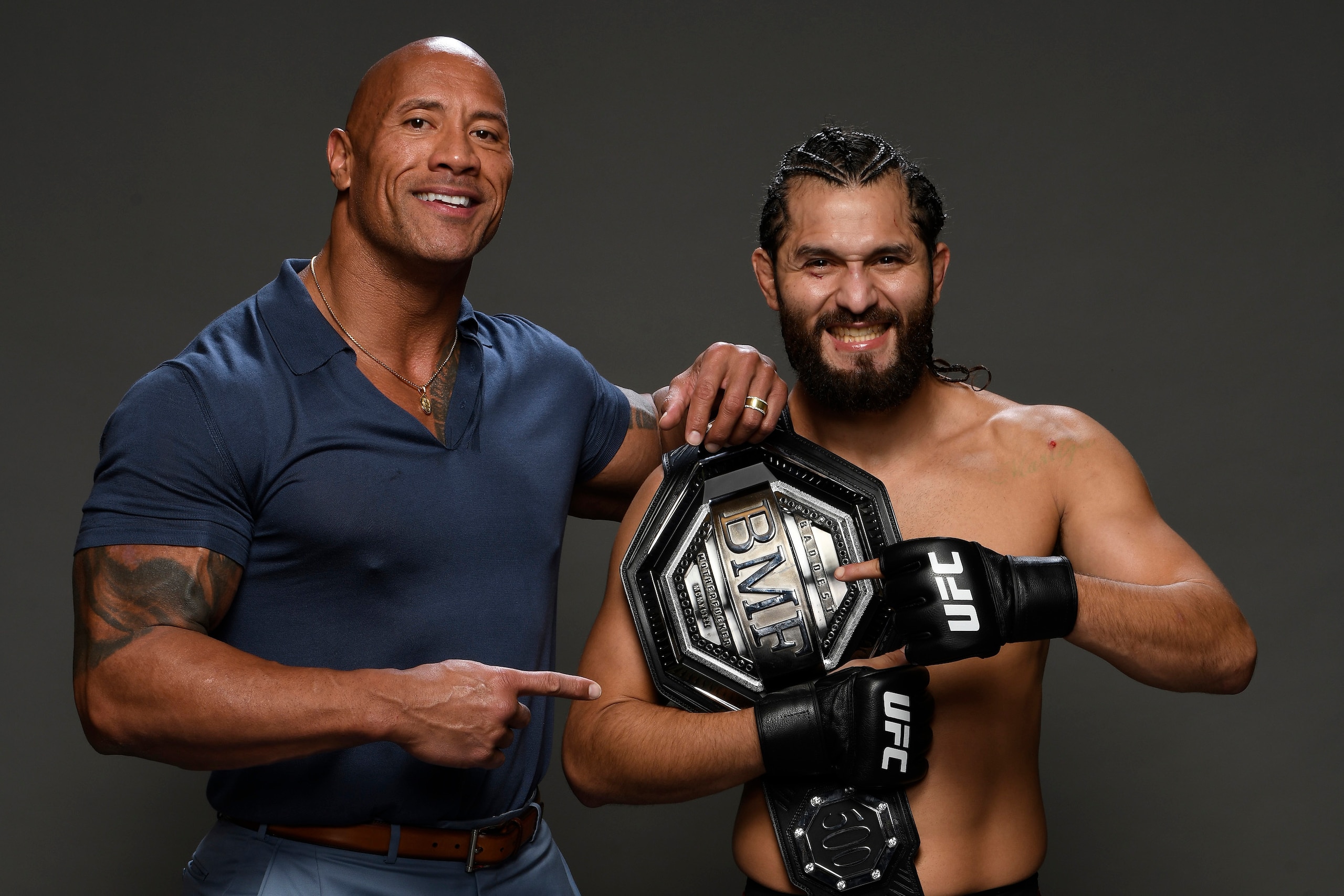 The Rock presented Masvidal with the BMF title after UFC 244. The Rock presented Masvidal with the BMF title after UFC 244.