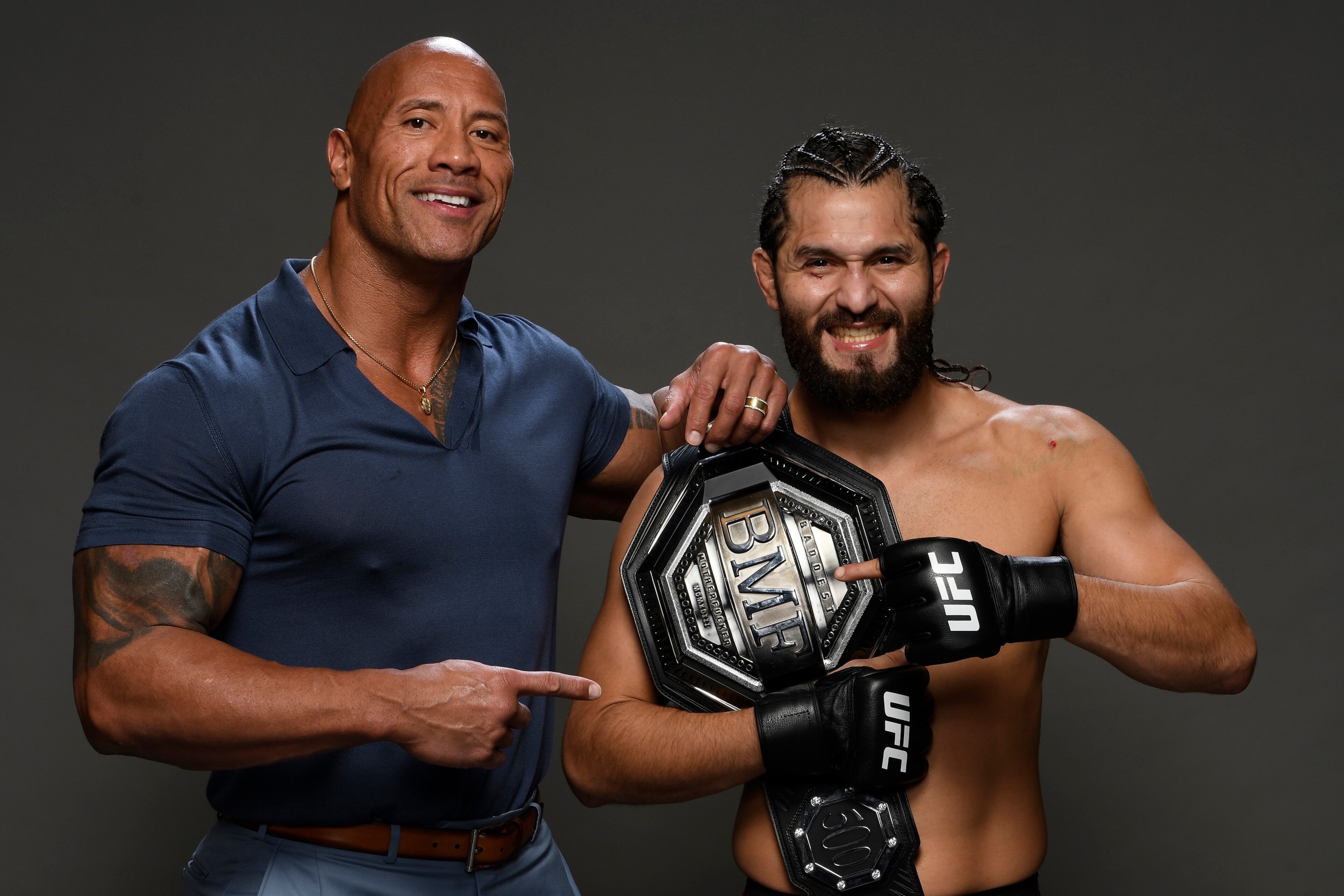 The Rock presented Masvidal with the BMF title after UFC 244. The Rock presented Masvidal with the BMF title after UFC 244.