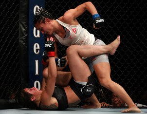 Karolina Kowalkiewicz (top) and Claudia Gadelha