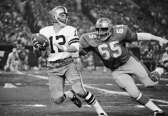 Elvin Bethea closing in for a sack