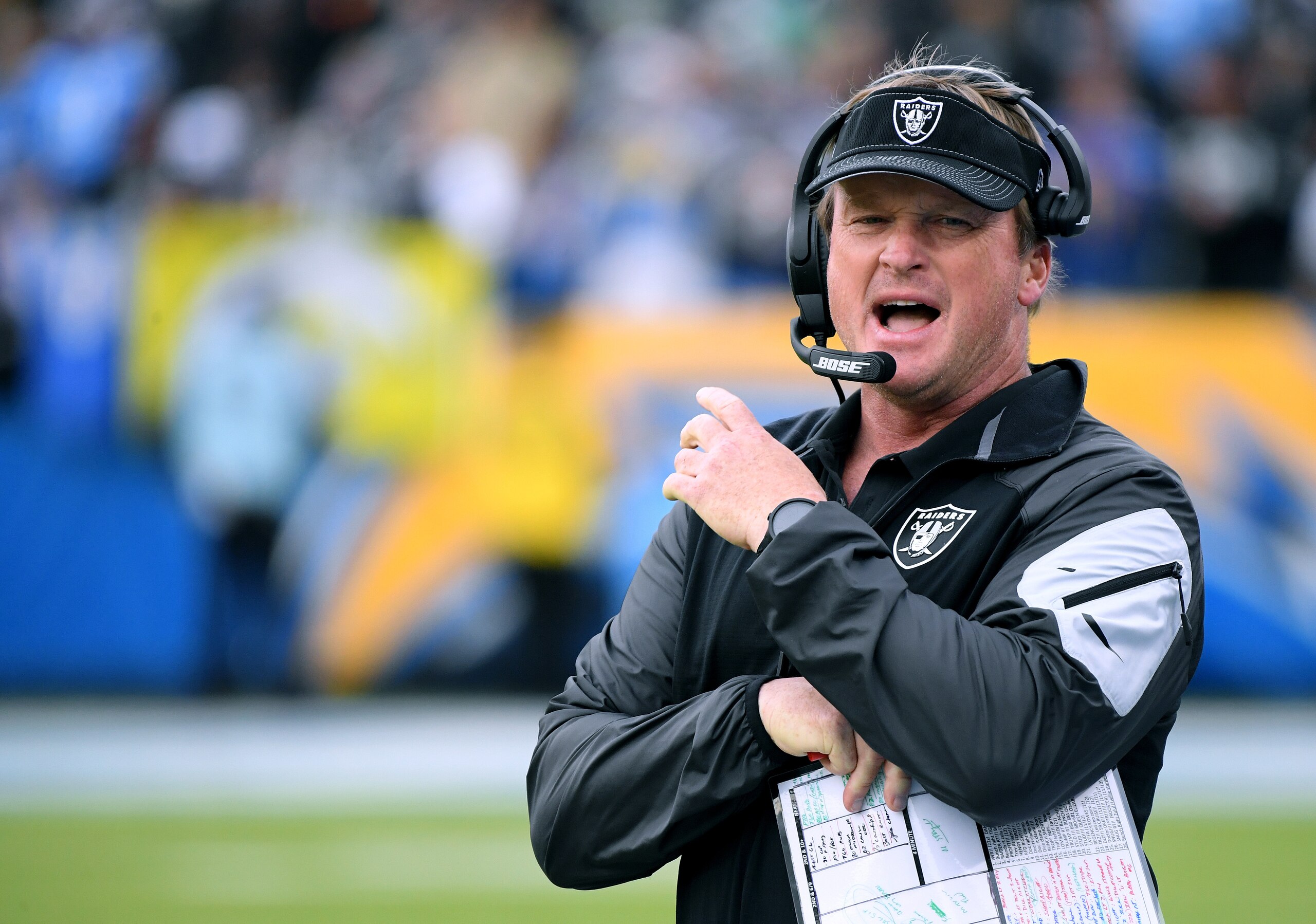 Las Vegas Raiders head coach Jon Gruden Las Vegas Raiders head coach Jon Gruden