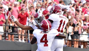 Jerry Jeudy and Henry Ruggs III top the WR draft rankings right now.